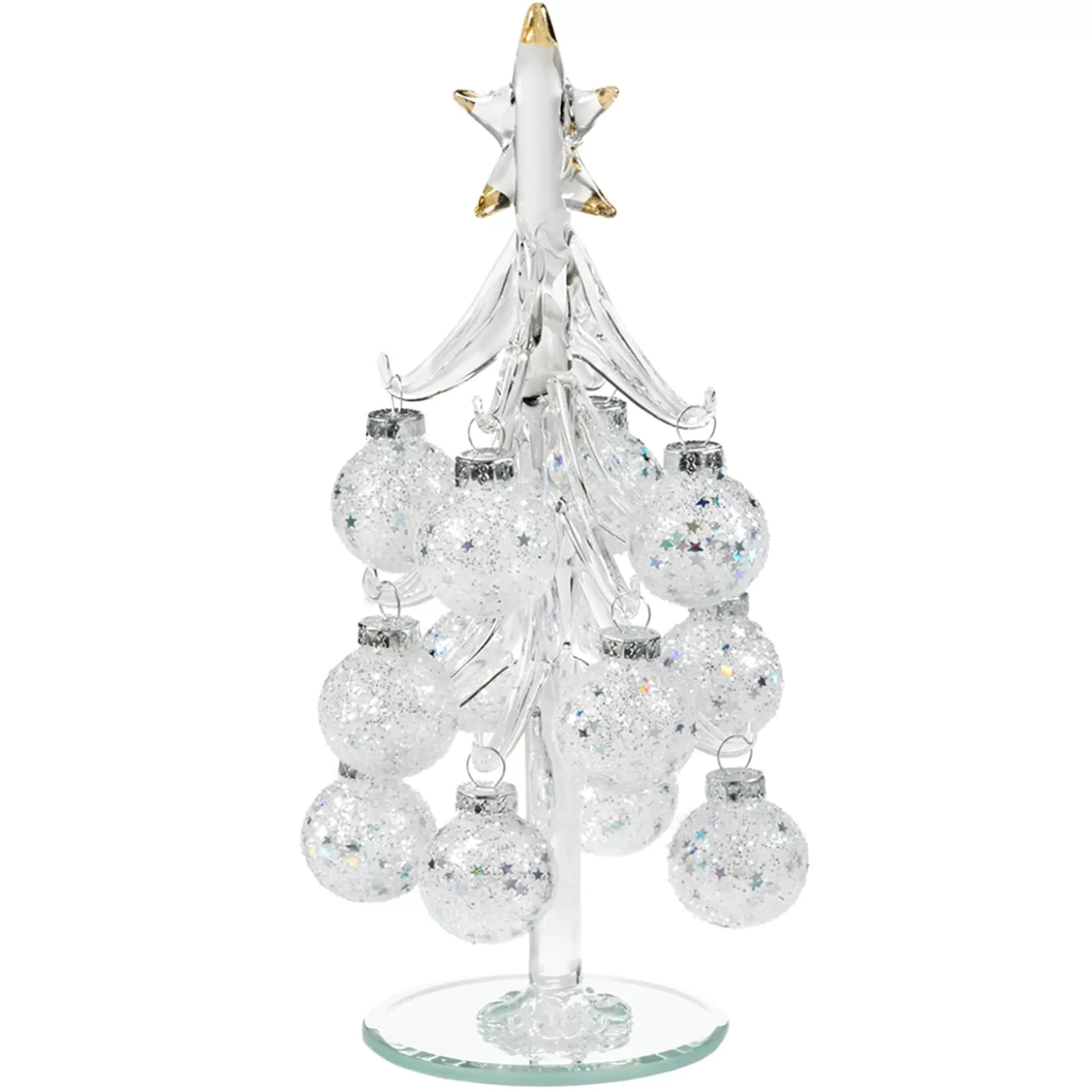 * Decorative Figurines>Glass Tree With White Baubles, 20Cm