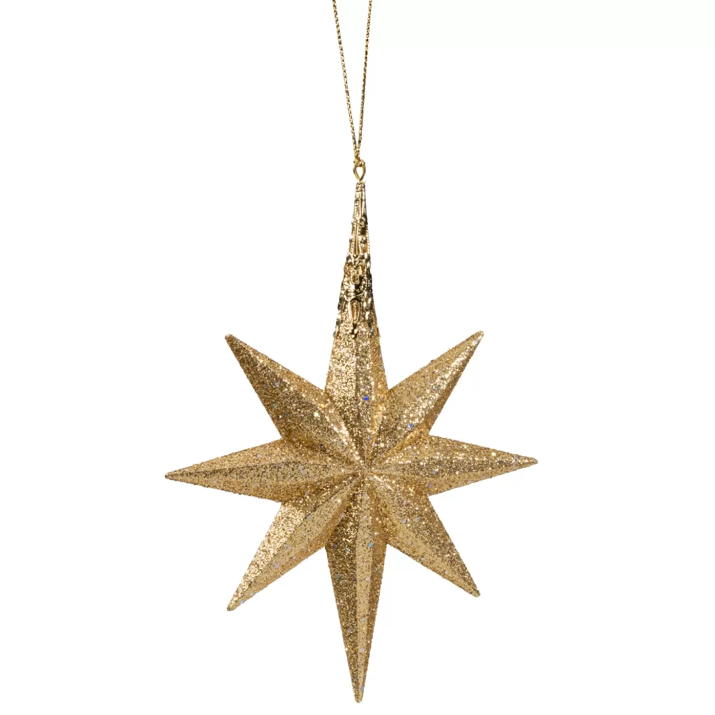 * Plastic Tree Decorations>Gold Glitter Star