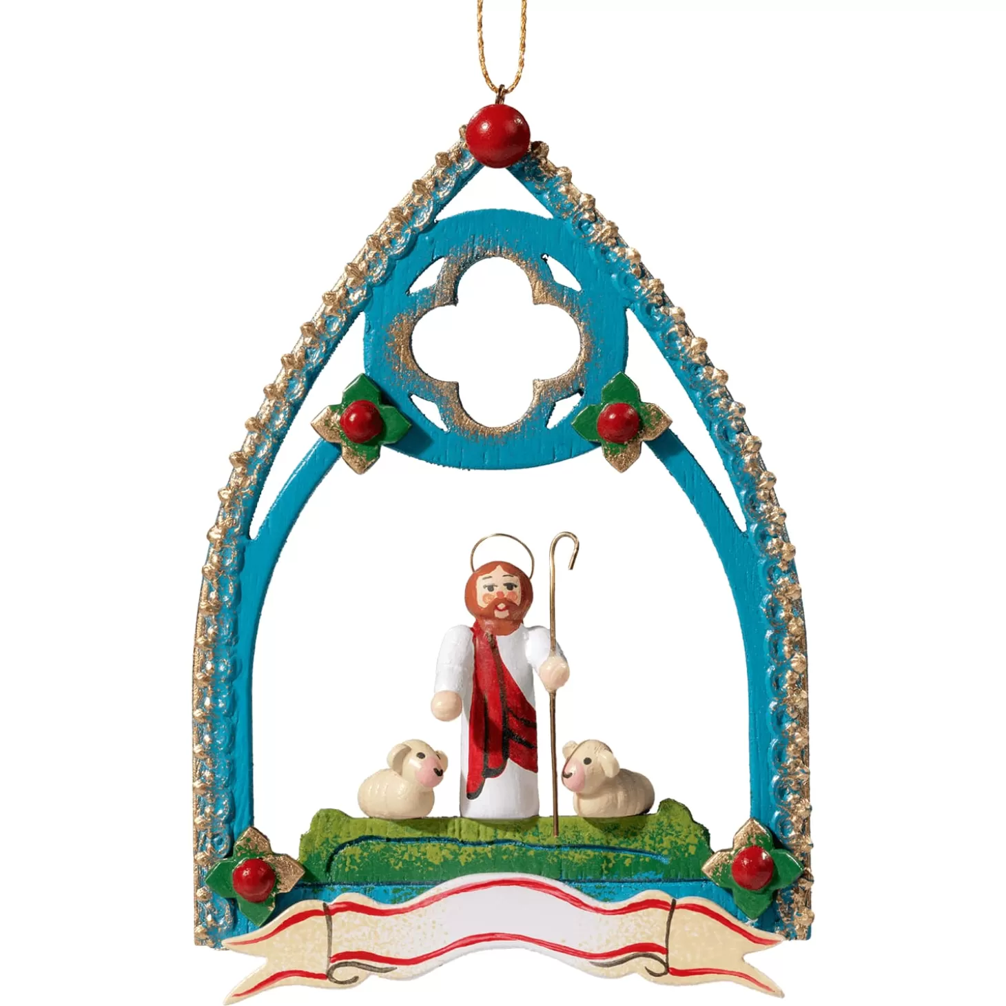 * Wood Tree Decorations>Good Shepherd