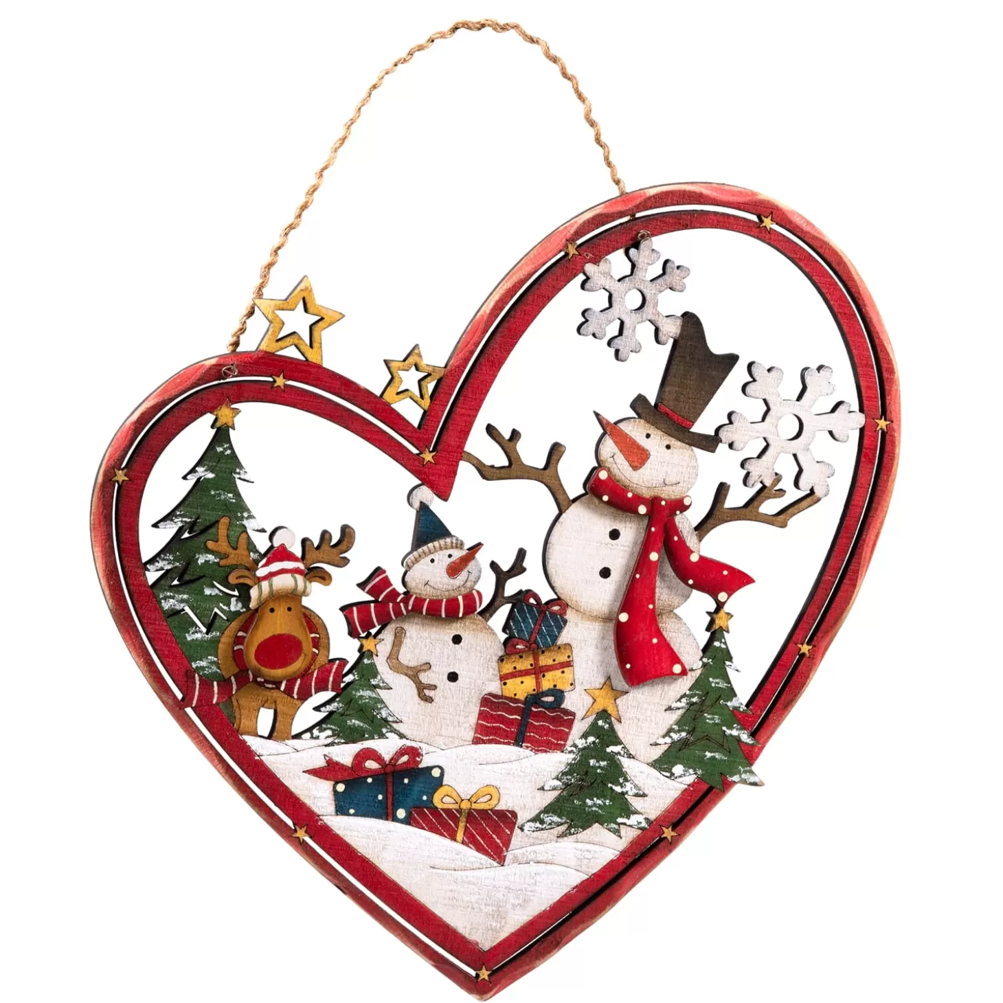 * Hanging Decorations>Hanging Ornament Heart "Winter Fun"