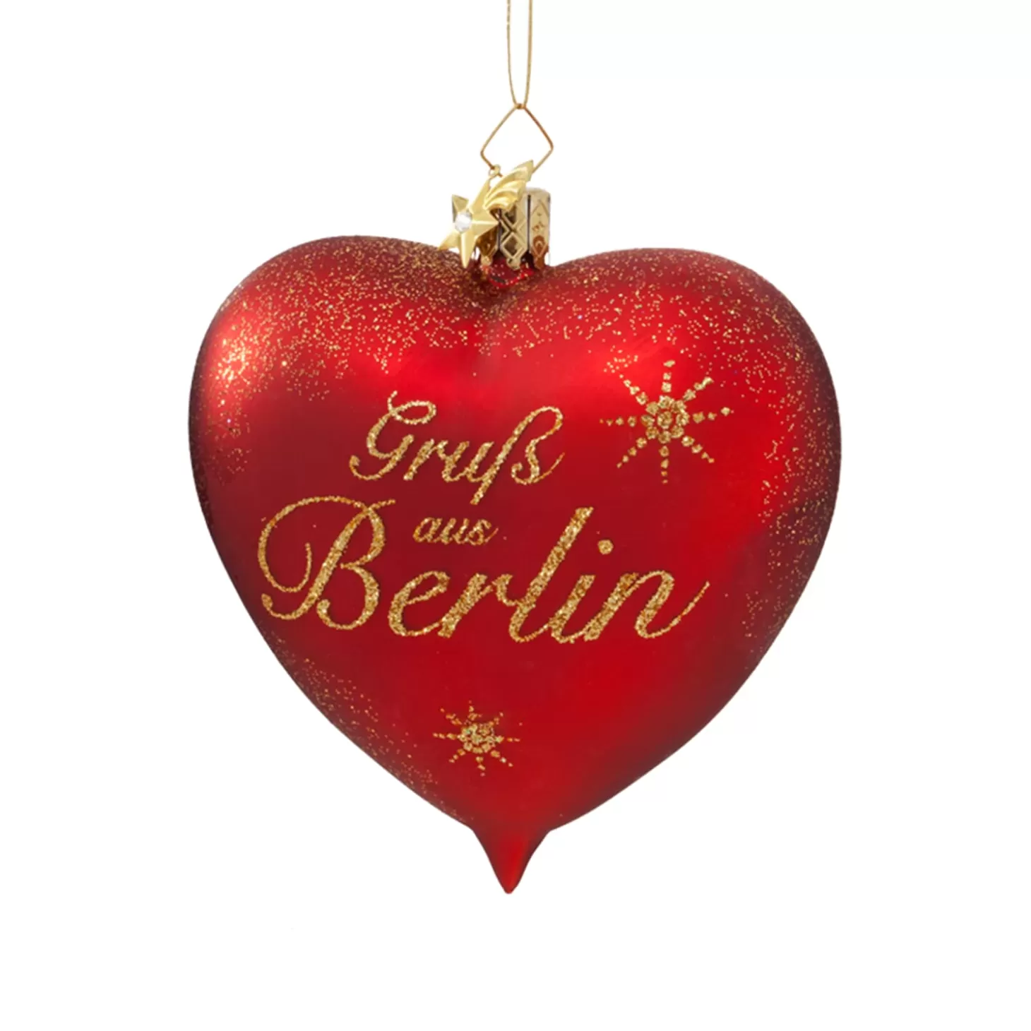 Poesie in Glas Germany Souvenirs>Heart Glass Ornament "Grus Aus Berlin"