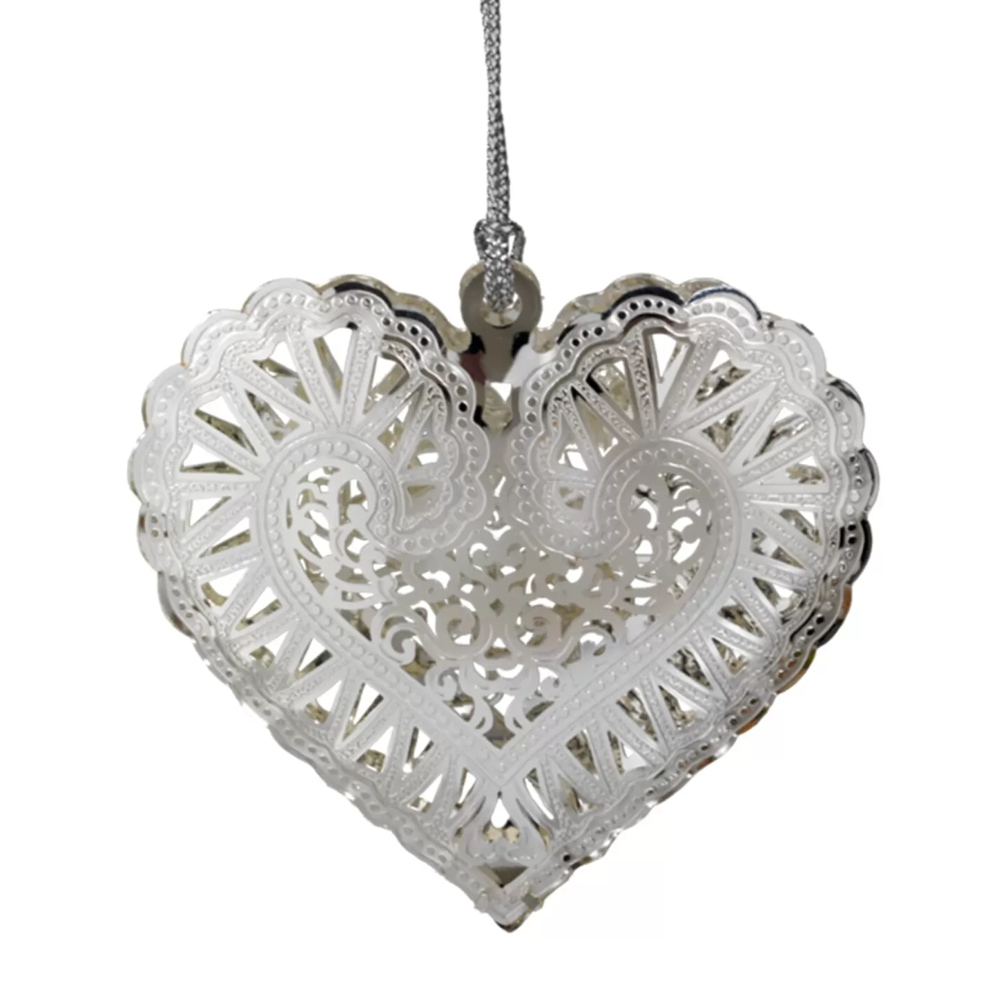 * Brass Tree Decorations>Heart, Silver