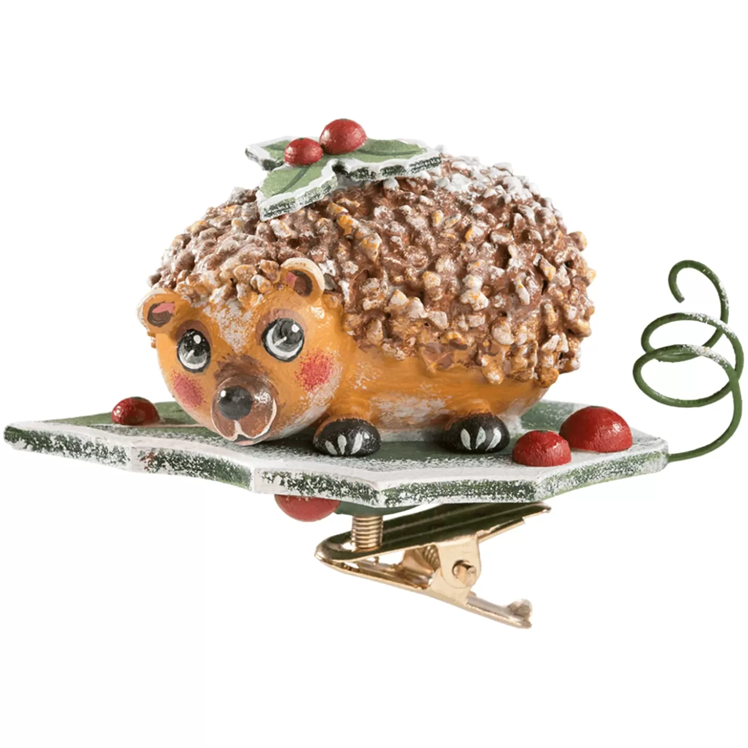 * Wood Tree Decorations>Hedgehog With Clip