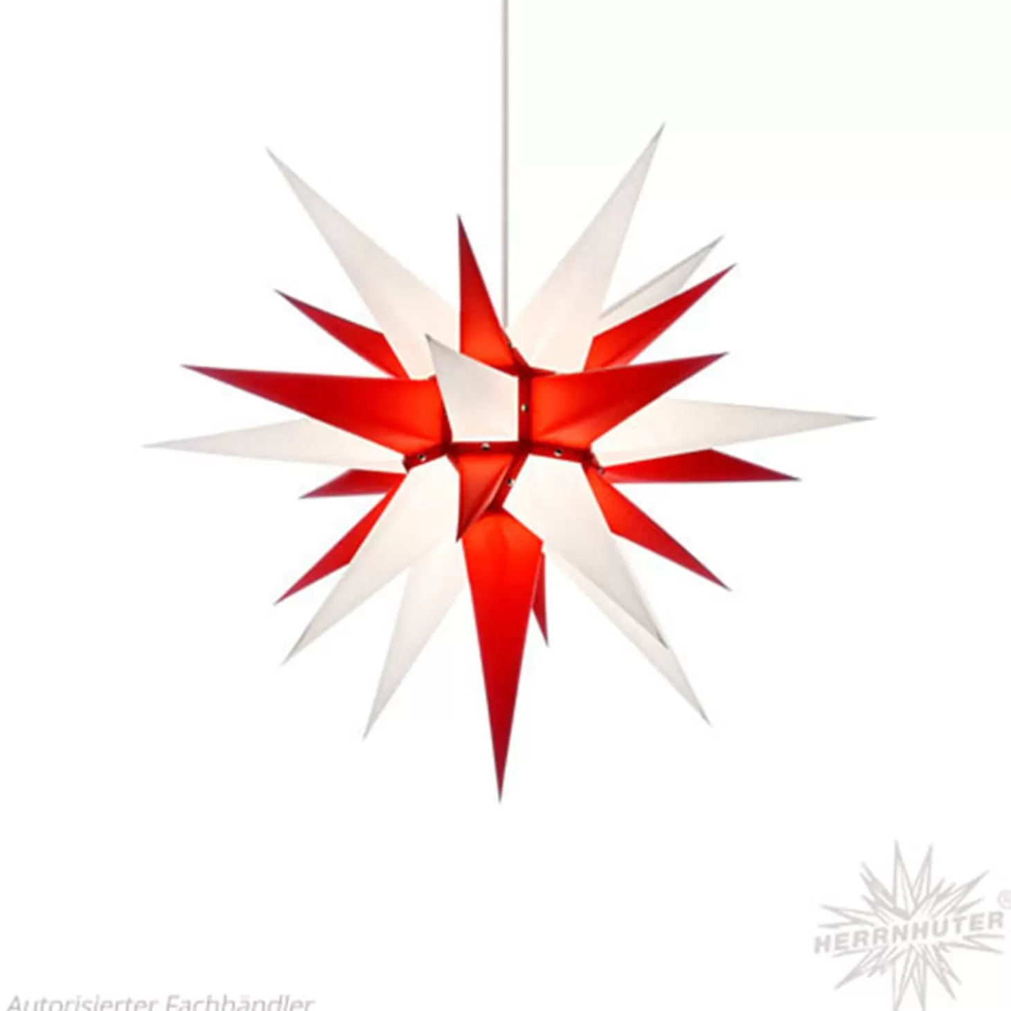 Herrnhuter Sterne Stars>Herrnhuter Paper Star, White/Red, 23.6Inch