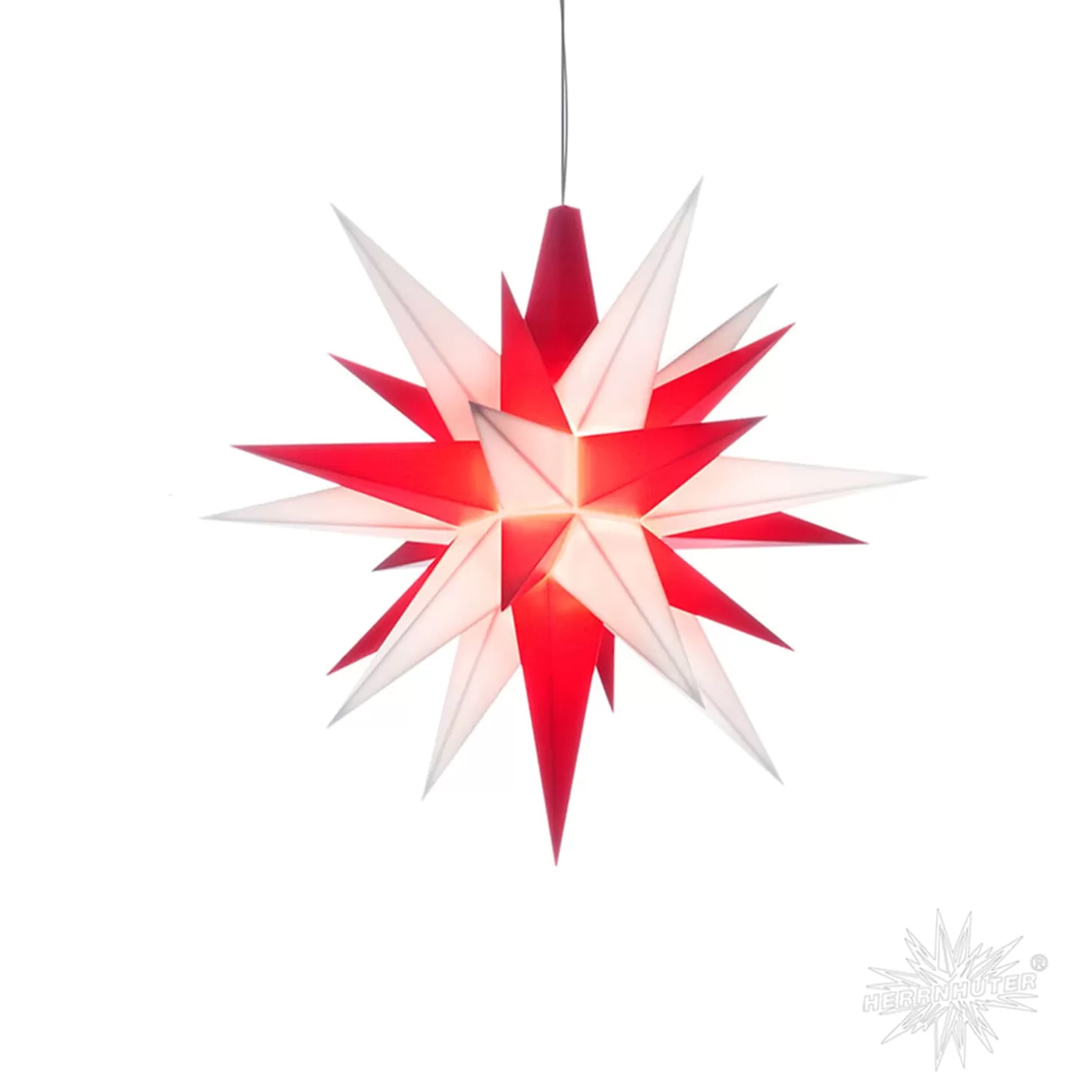 Herrnhuter Sterne Stars>Herrnhuter Star White/Red, 5.12Inch, Plastic