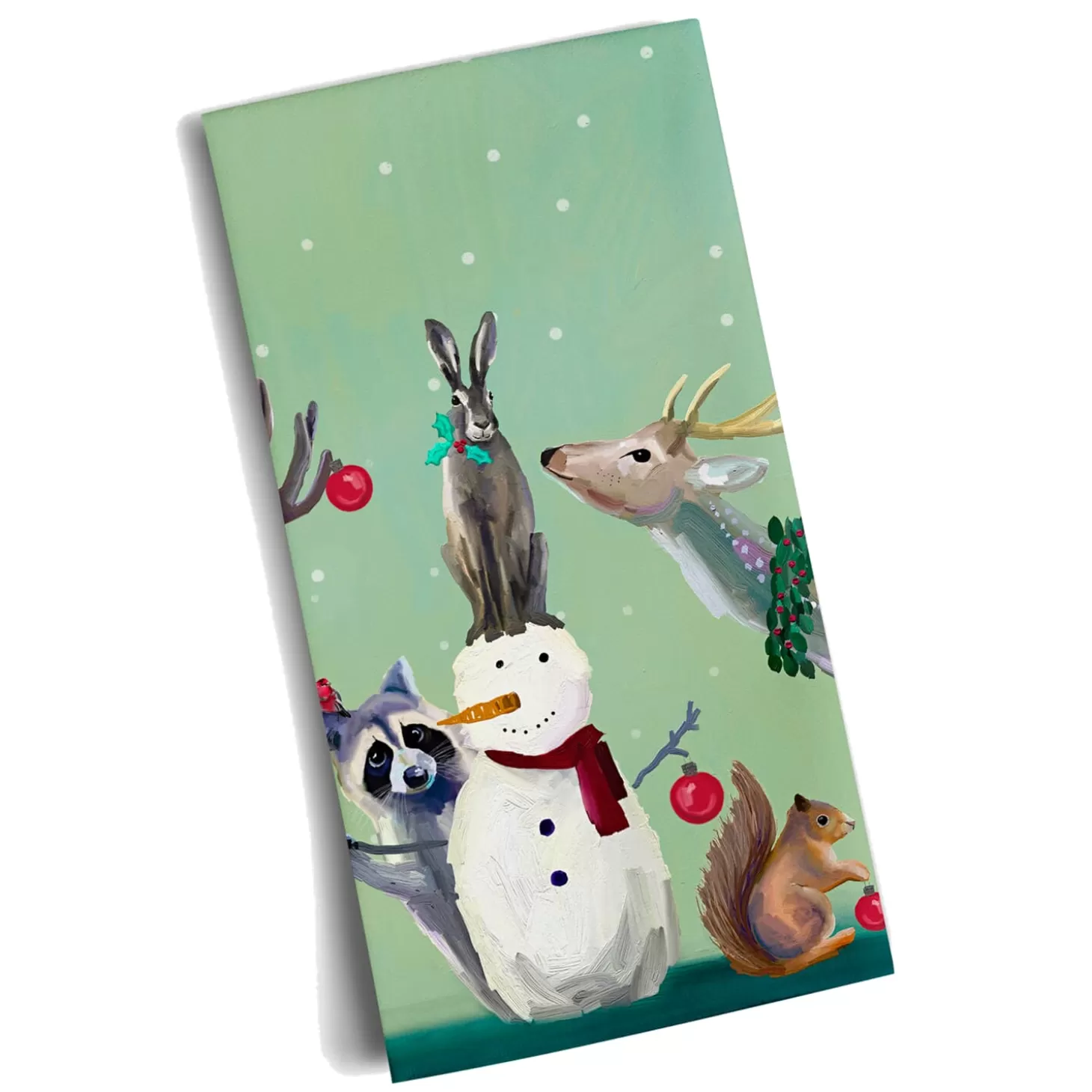 * Table Decorations>Holiday - Snowman & Wondrous Animals Tea Towel