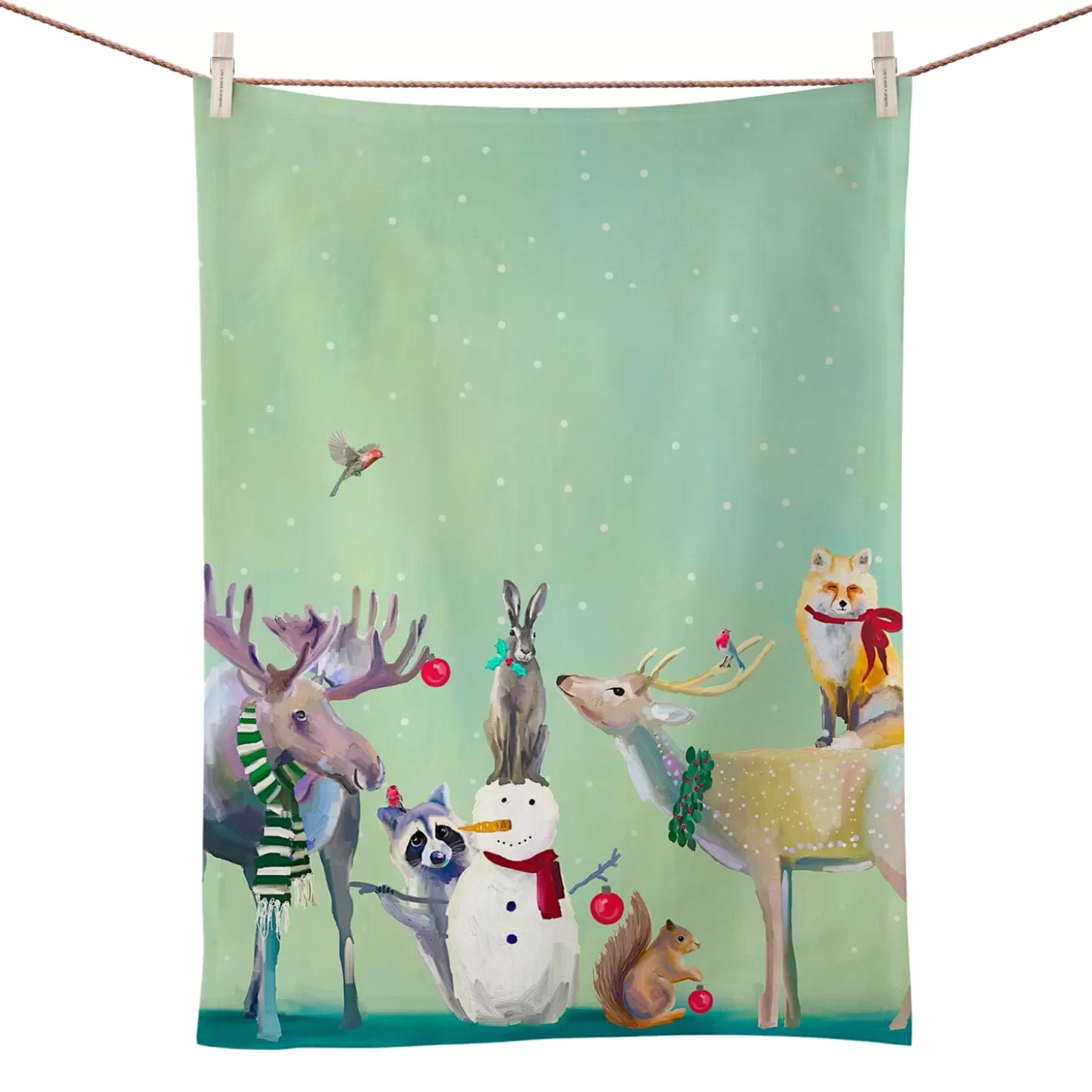 * Table Decorations>Holiday - Snowman & Wondrous Animals Tea Towel