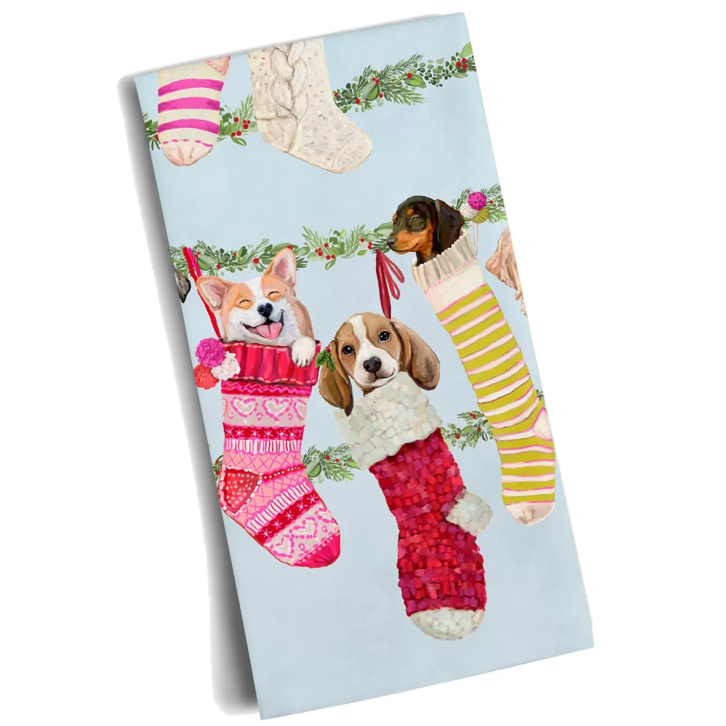 * Table Decorations>Holiday - Sweet Stockings Tea Towel