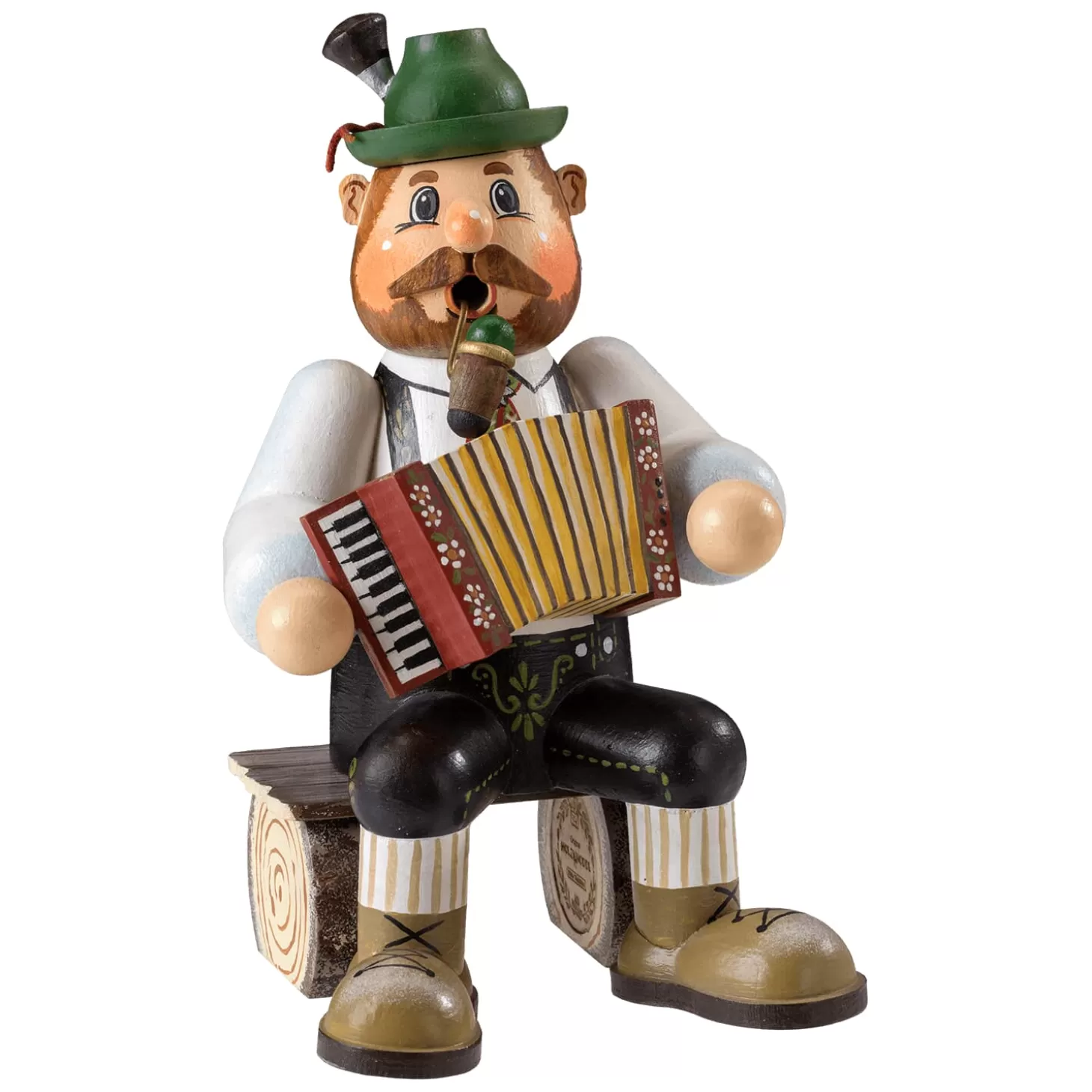 * Bavaria Souvenirs>Holzknoddl "Bavarian Musican", Incense Smoker