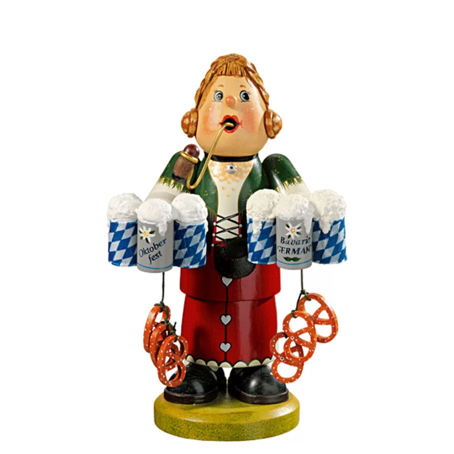 * Bavaria Souvenirs>Holzknoddl "Bavarian Waitress", Incense Smoker