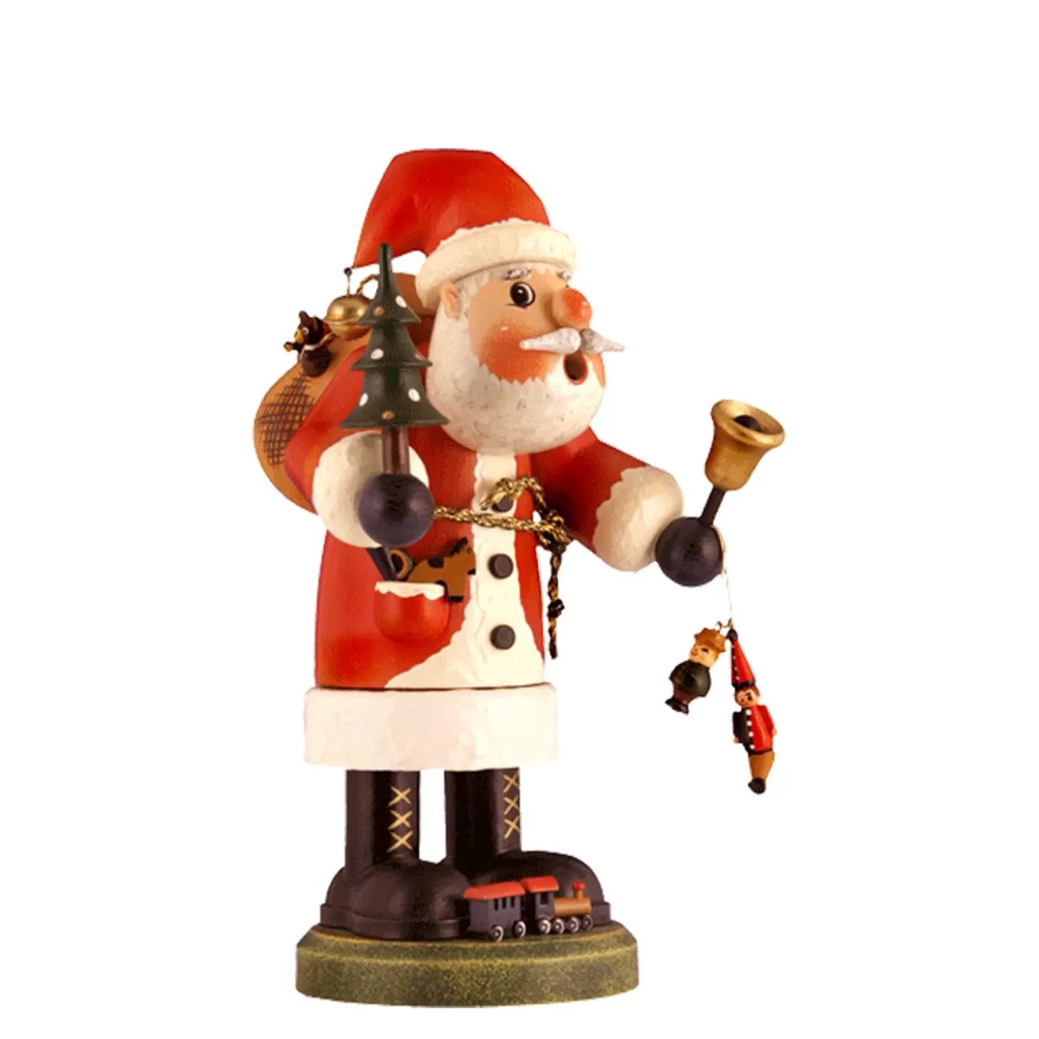 * Incense Smokers>Holzknoddl "Bell Ringing Santa", Incense Smoker