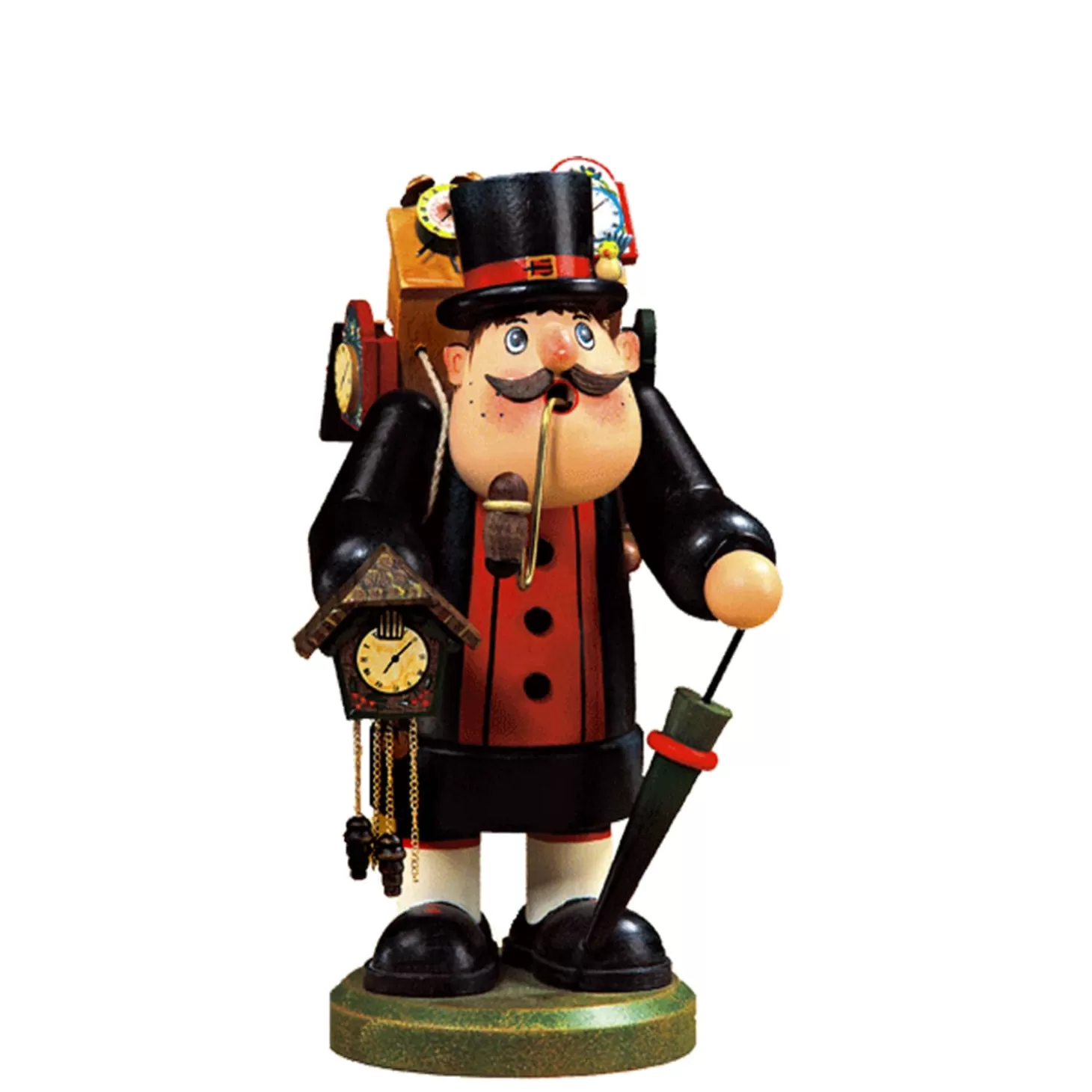 * Germany Souvenirs>Holzknoddl "Black Forest Clock Trader", Incense Smoker