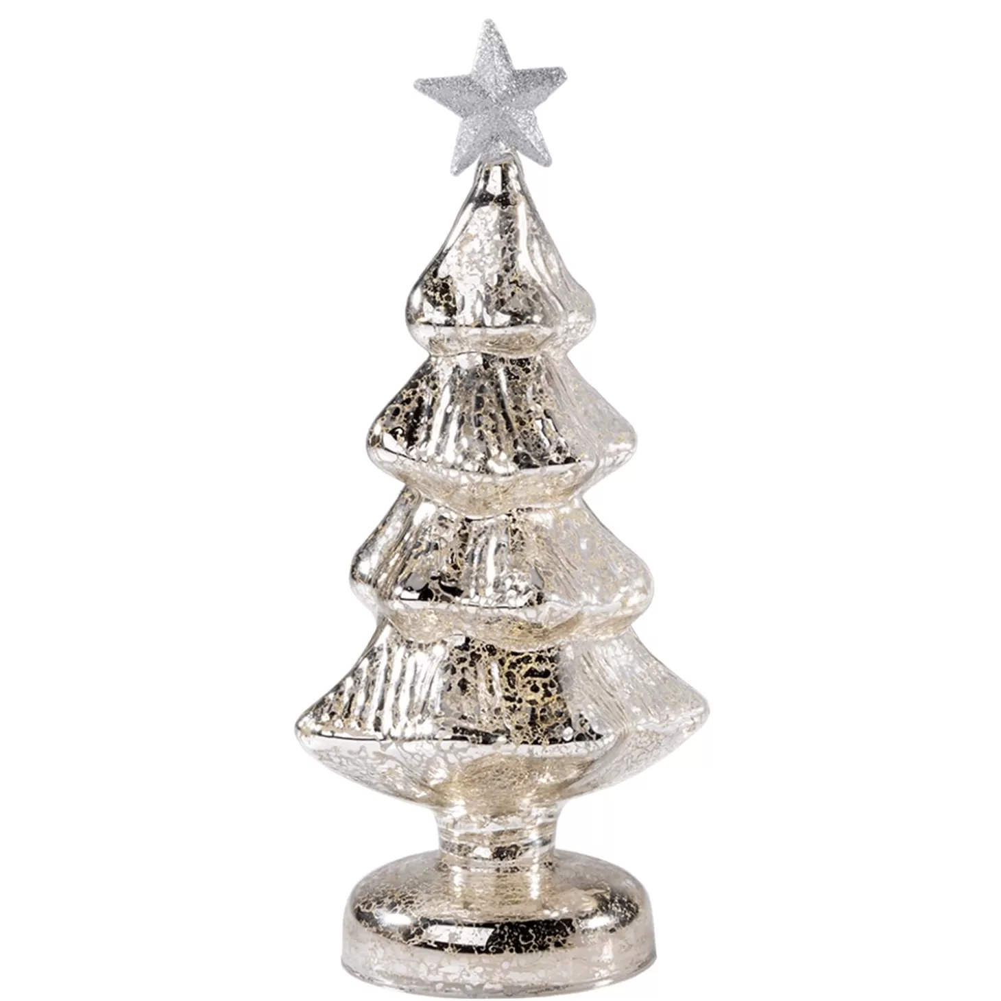 * Decorative Figurines>Led Glass Christmas Tree, Silver