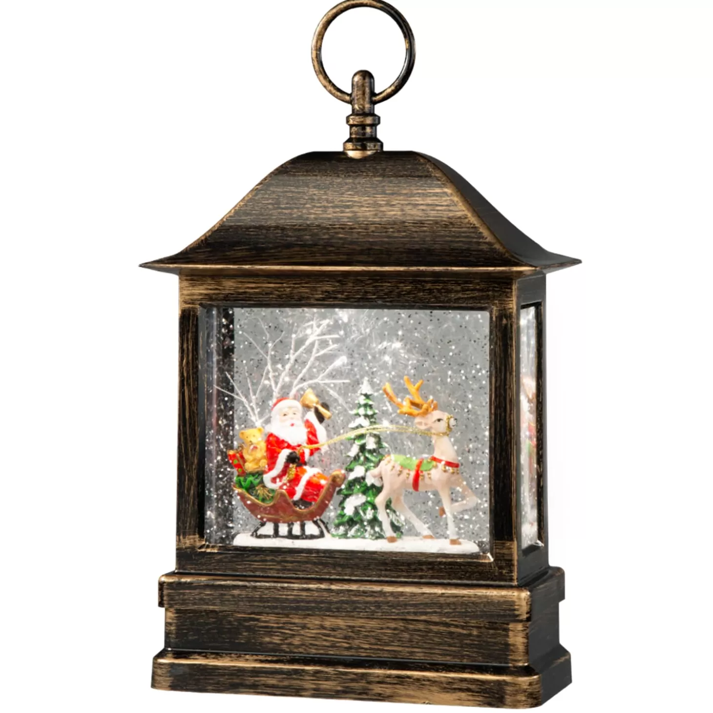 KONSTSMIDE Lanterns>Led Snow Lantern "Santa With Reindeer Sleigh", 25Cm