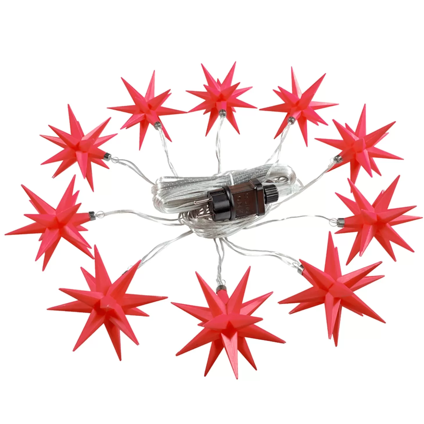 * Outdoor Lights>Led Star Chain With 10 Stars, Red