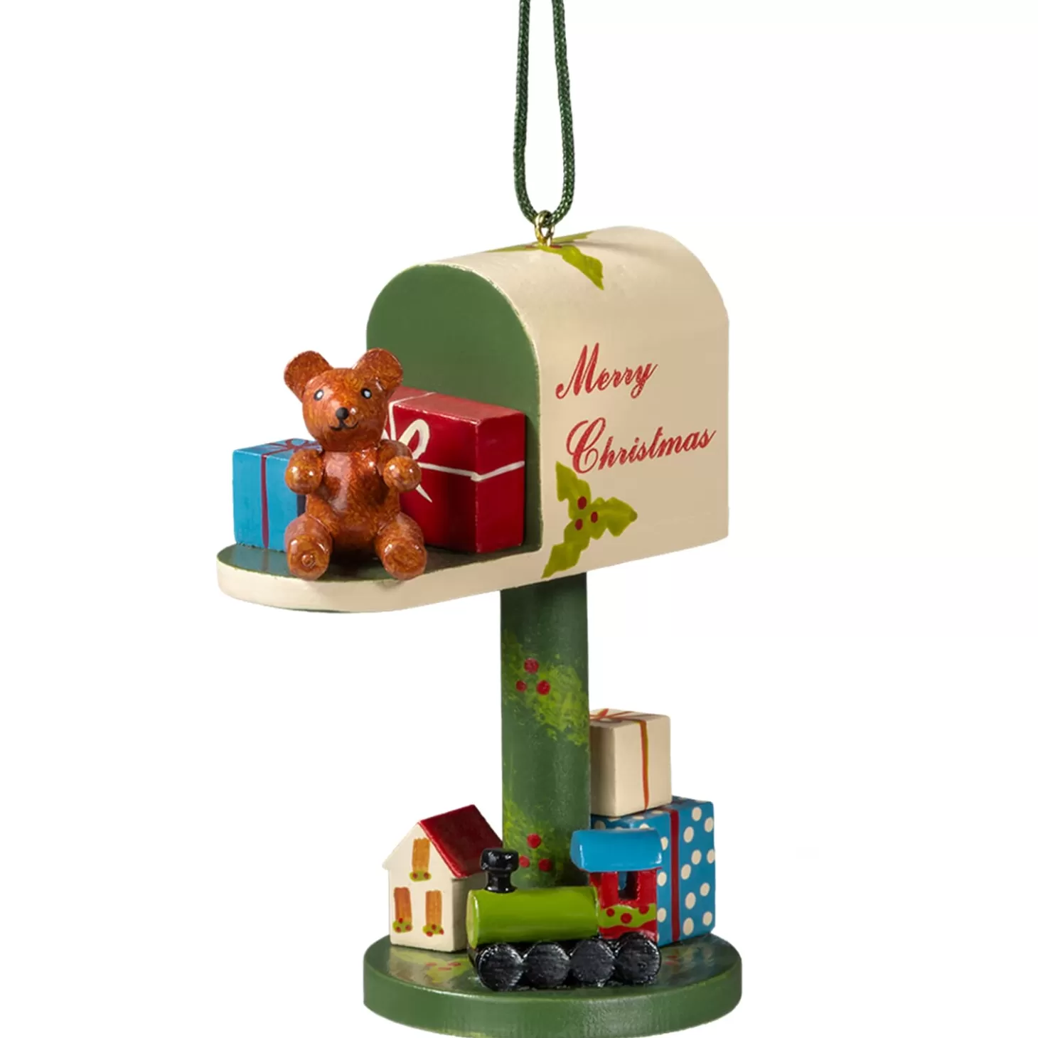 * Wood Tree Decorations>Mailbox "Merry Christmas"