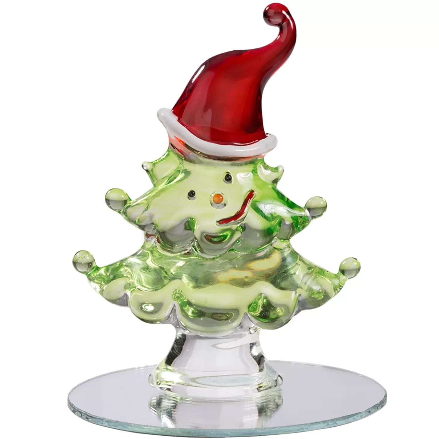 * Decorative Figurines>Merry Christmas Tree With Stocking Cap, 3 Inch