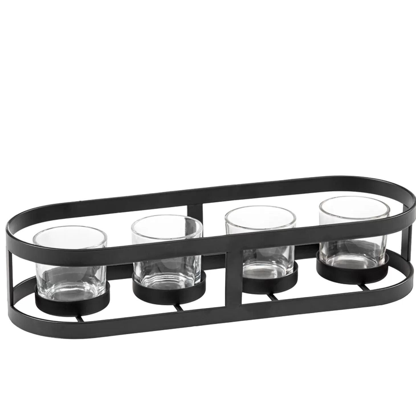 * Candle- & Tealight Holders>Metal Tealight Holder Oval, Black