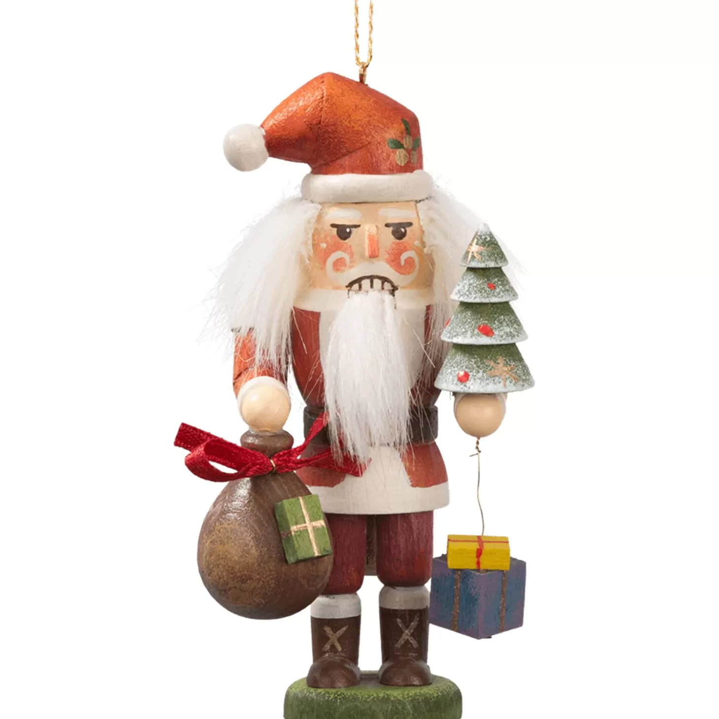 * Wood Tree Decorations>Miniknackl "Santa", 4Inch