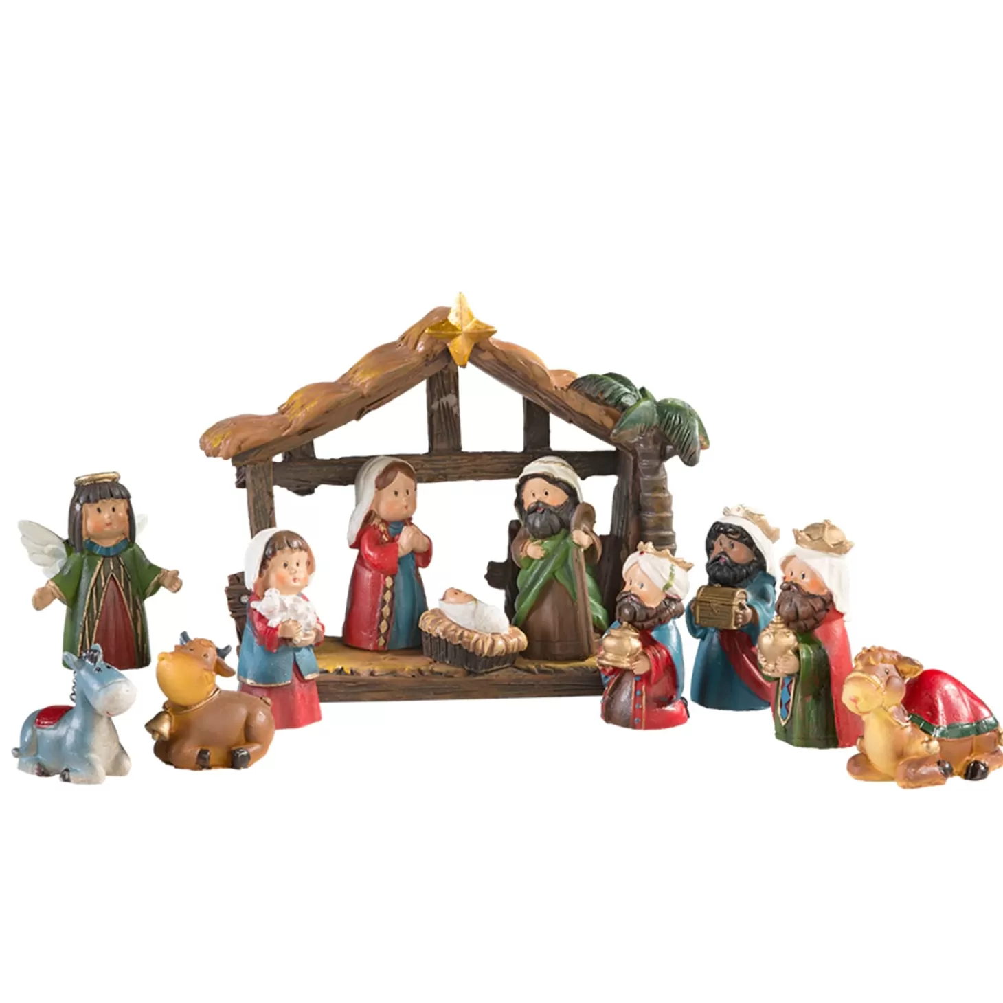 * Nativity Scenes>Mini-Nativity Crib Stable, 11 Pieces