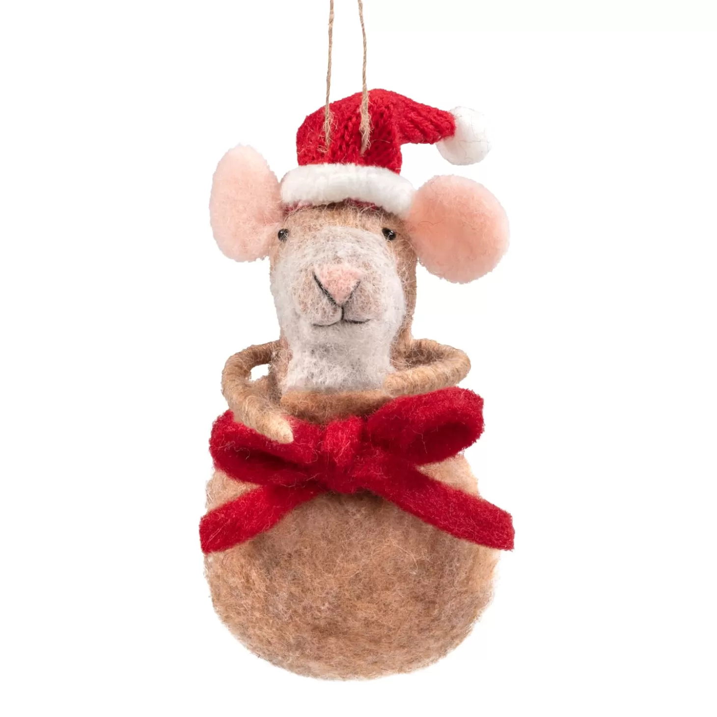 * Felt Tree Decorations>Mouse In A Sack Made Of Felt