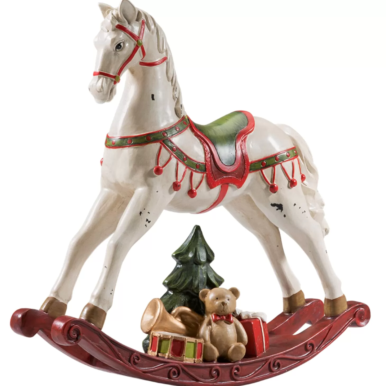 * Decorative Figurines>Nostalgic Rocking Horse, White