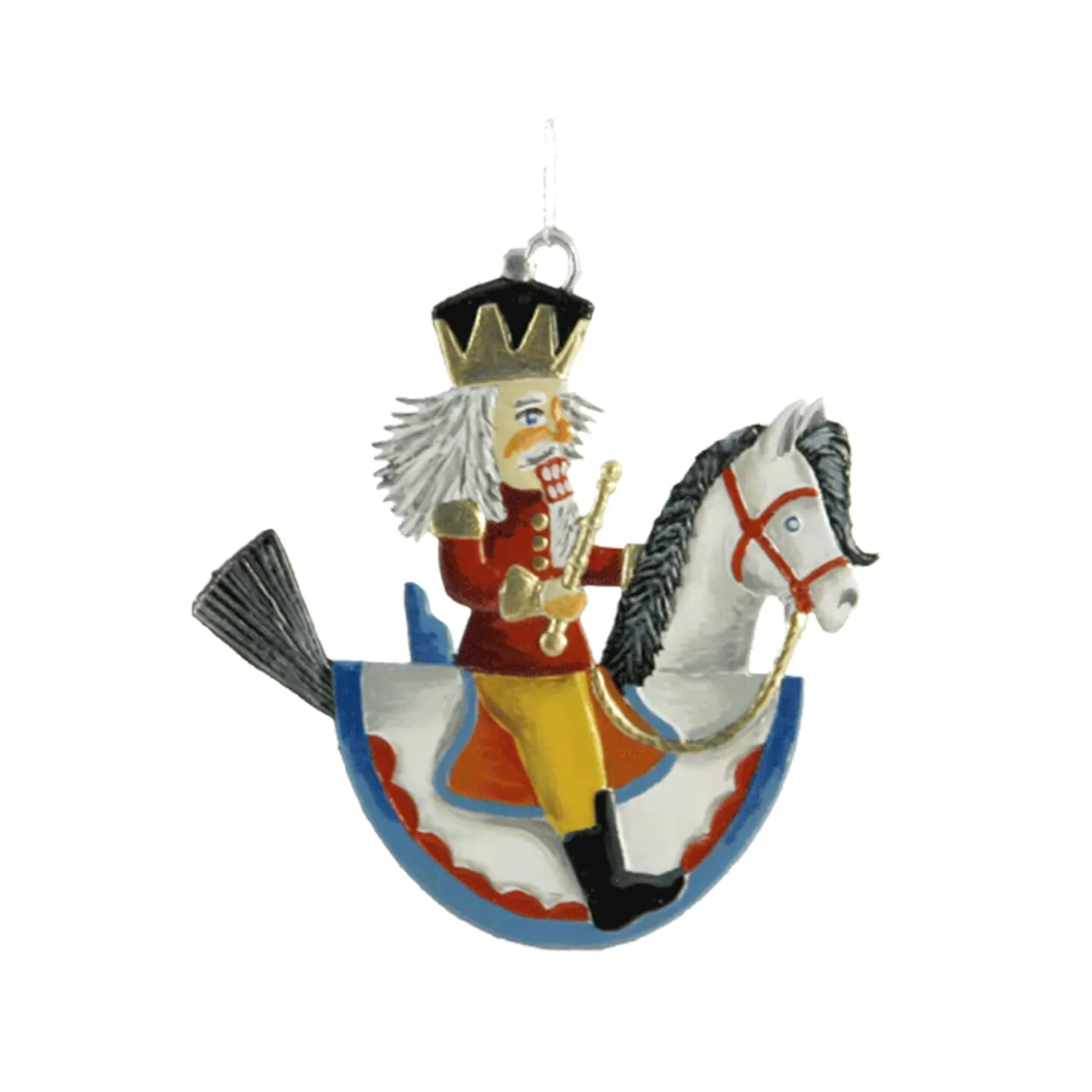 * Pewter Tree Decorations>Nutcracker On Rocking Horse