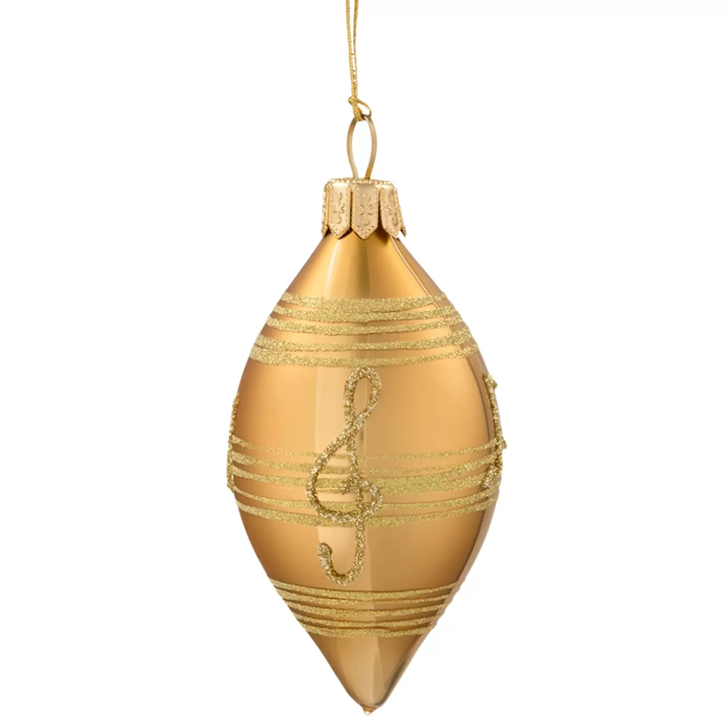 * Tree Baubles And Set Offers>Olive Gold With Musical Notes