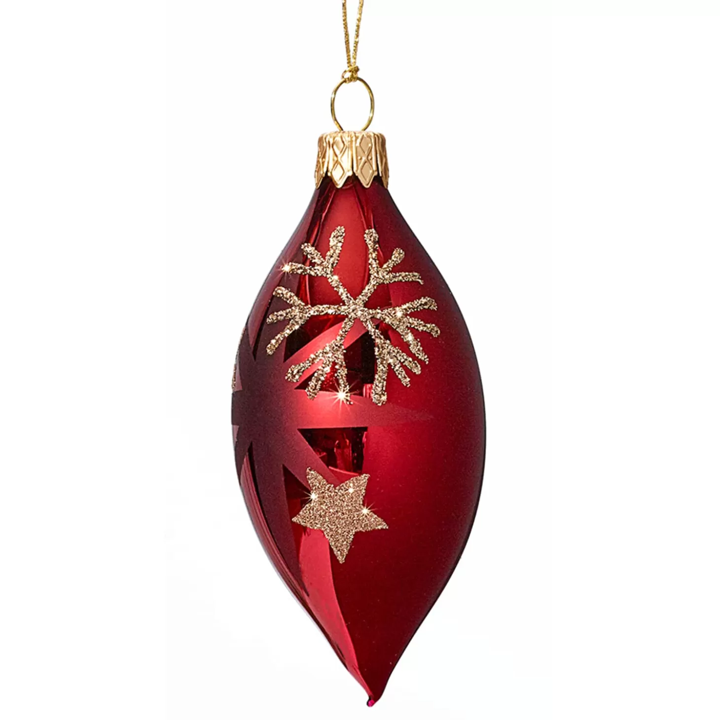 * Tree Baubles And Set Offers>Olive Red With Golden Stars And Flakes