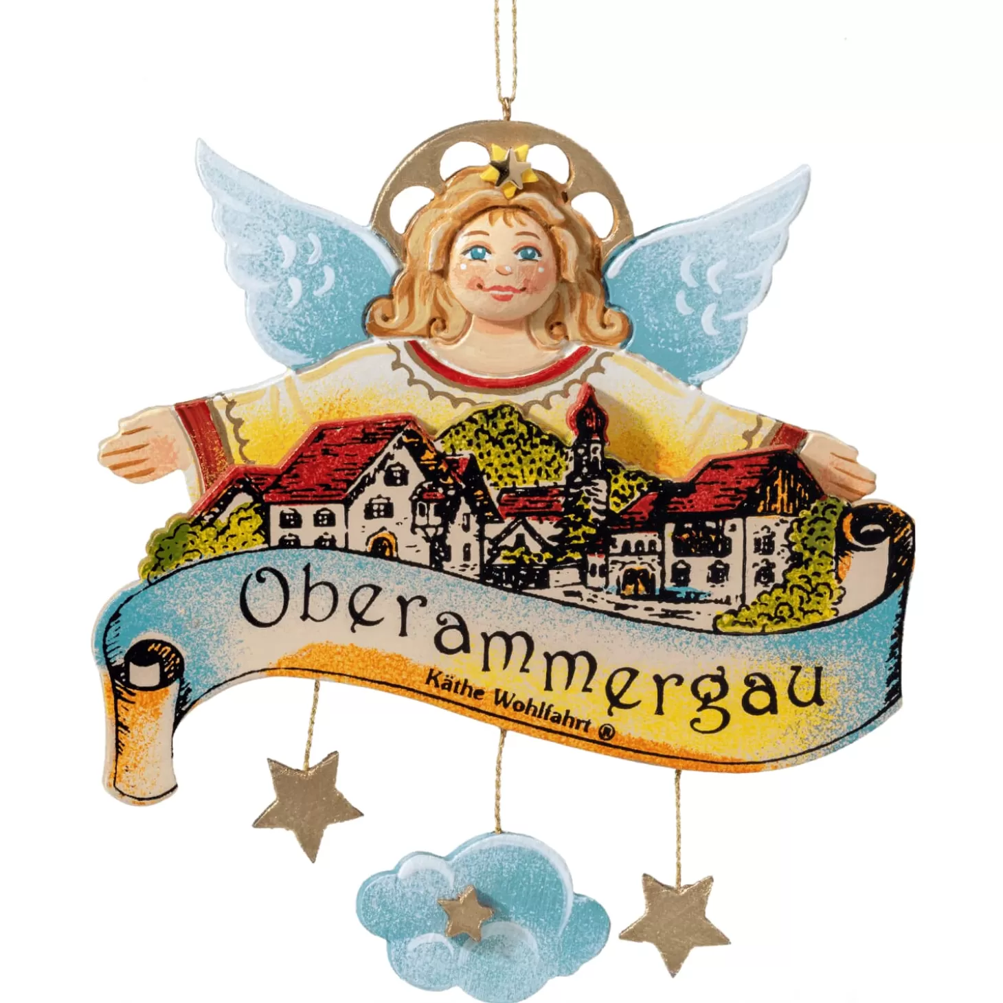 * Bavaria Souvenirs>Ornament "Oberammergau" With Guardian Angel