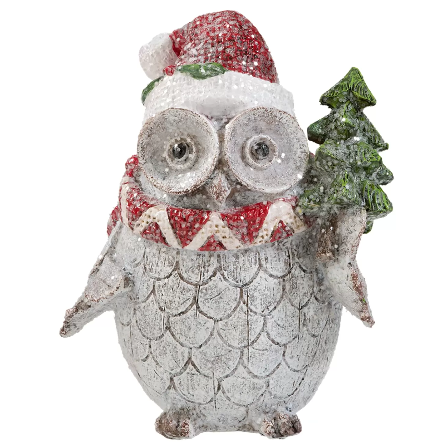 * Decorative Figurines>Owl With Christmas Cap