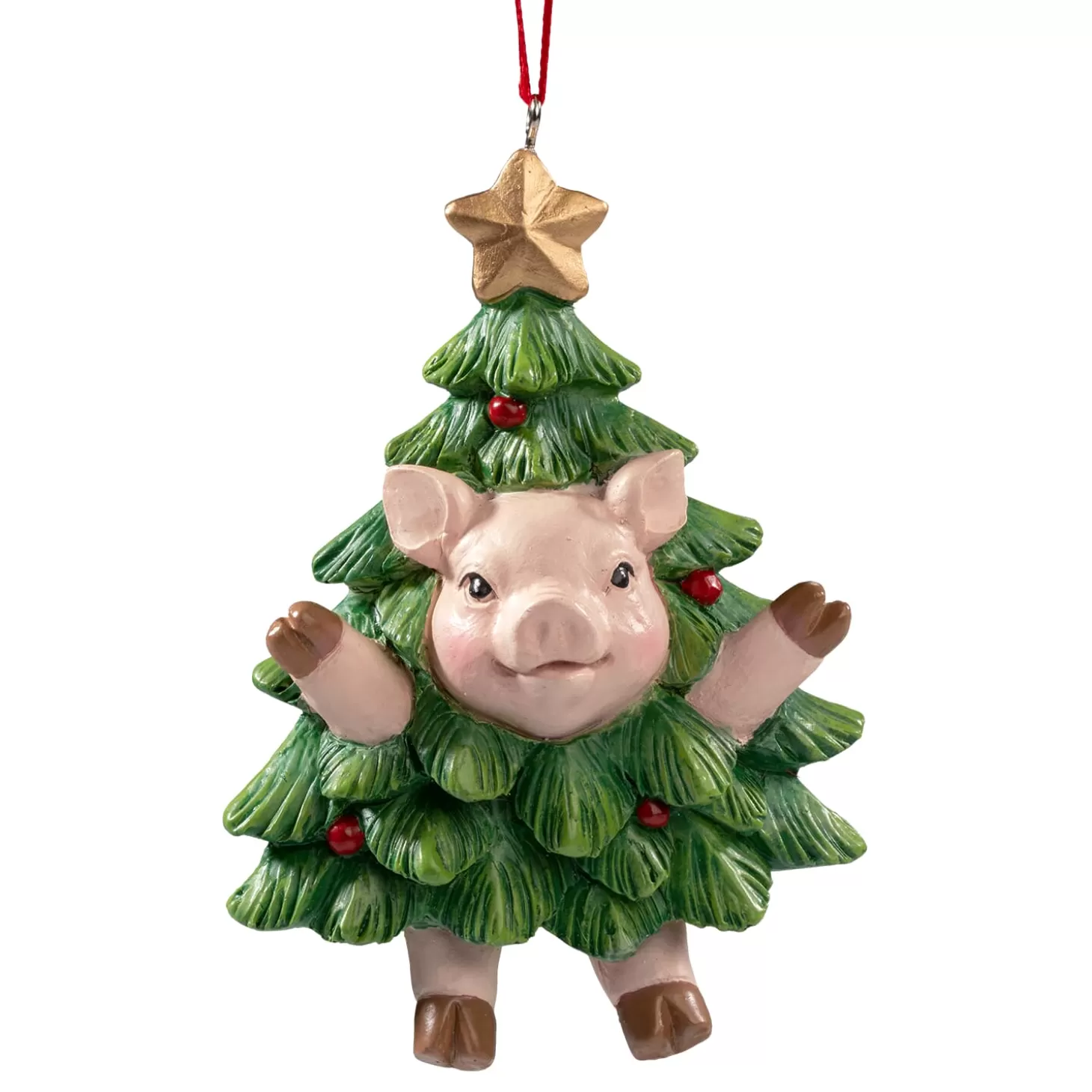 * Resin Tree Decorations>Piglet In Christmas Tree