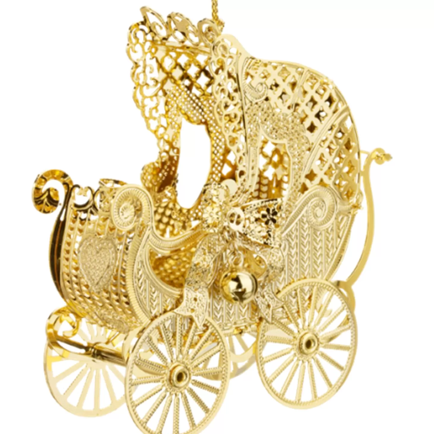 * Brass Tree Decorations>Pram, Gold-Plated