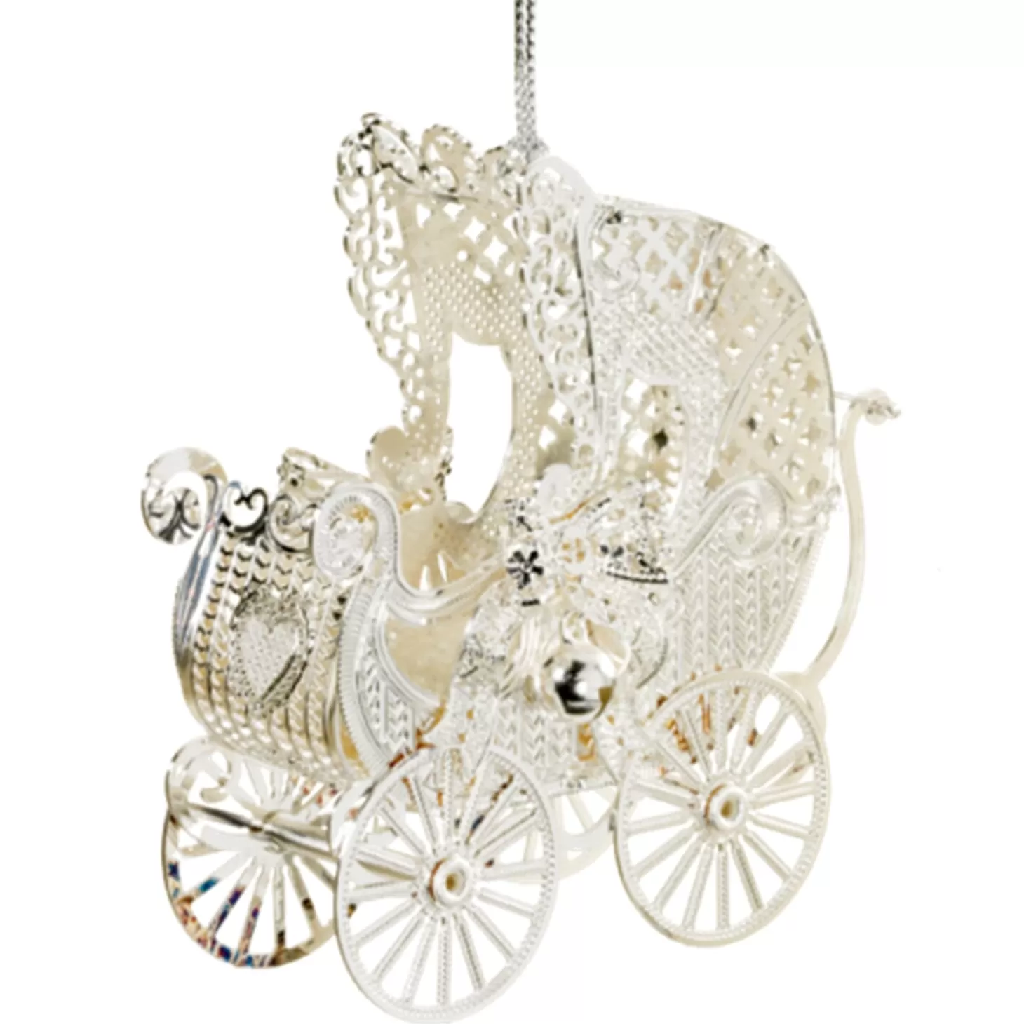 * Brass Tree Decorations>Pram, Silver-Plated