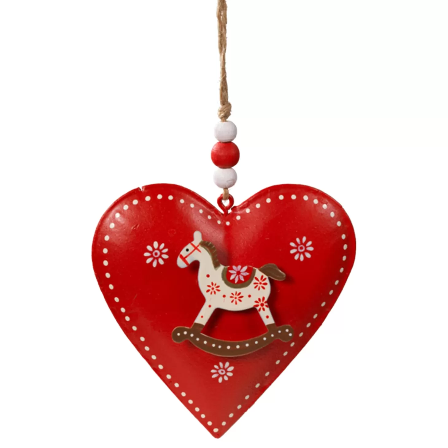 * Hanging Decorations>Red Heart With Rocking Horse