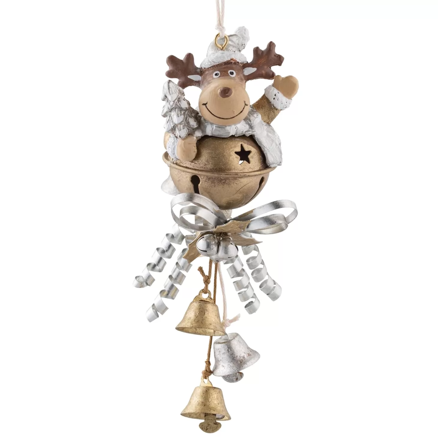 * Metal Tree Decorations>Reindeer With Bell