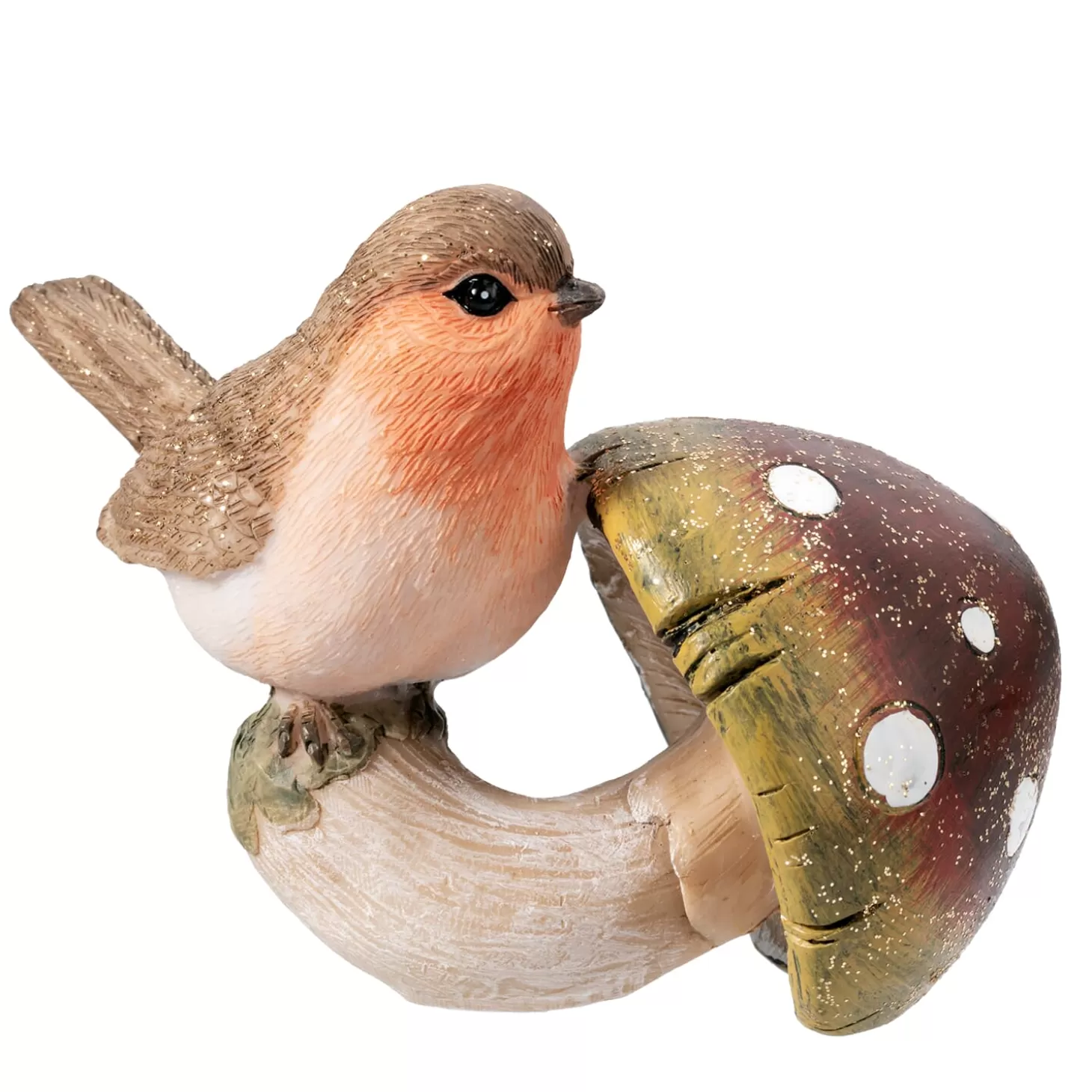 * Decorative Figurines>Robin On Mushroom