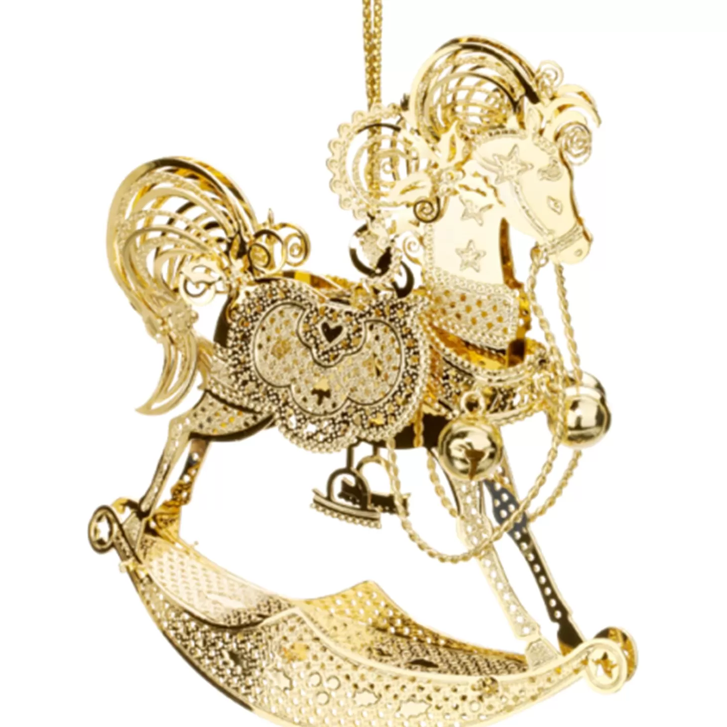 * Brass Tree Decorations>Rocking Horse, Gold-Plated