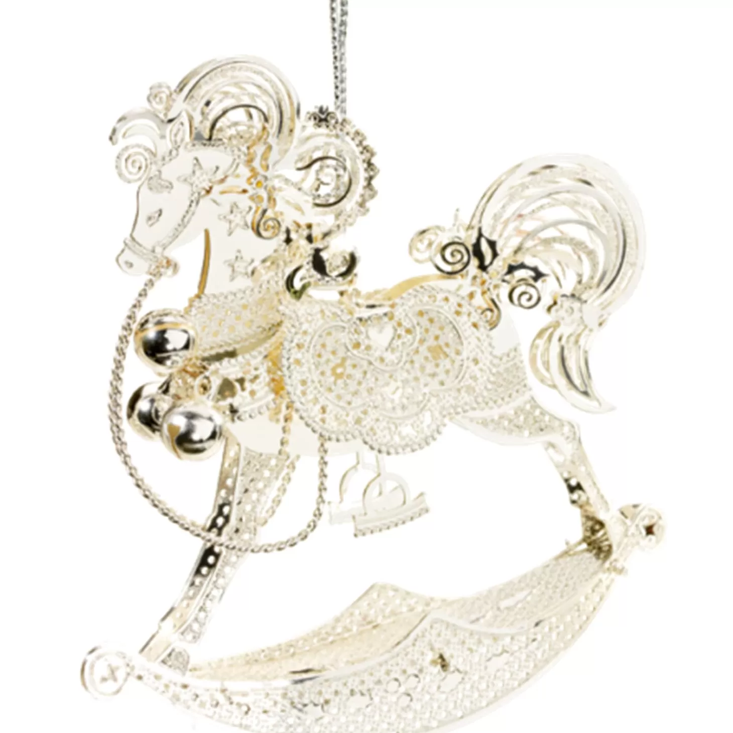 * Brass Tree Decorations>Rocking Horse, Silver-Plated