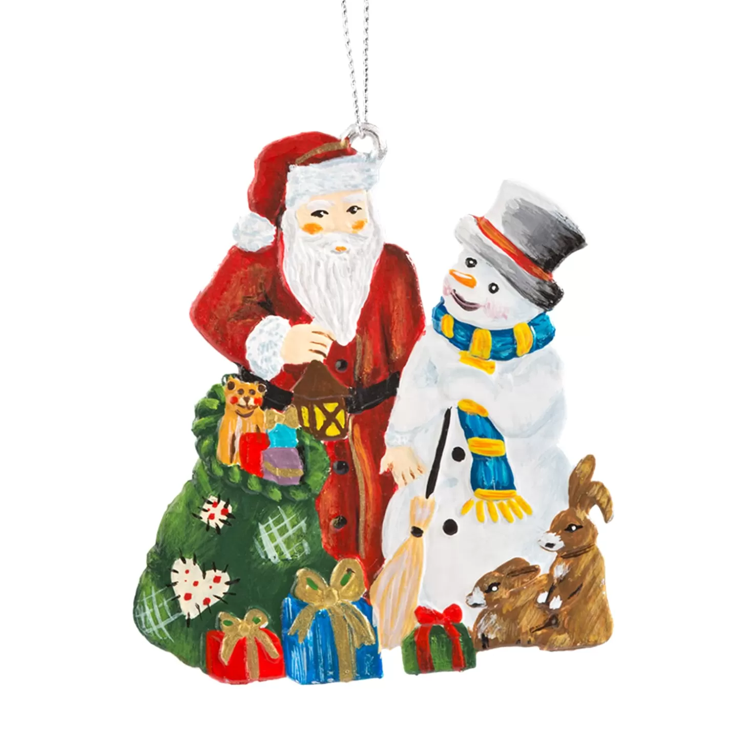 * Pewter Tree Decorations>Santa And Snowman