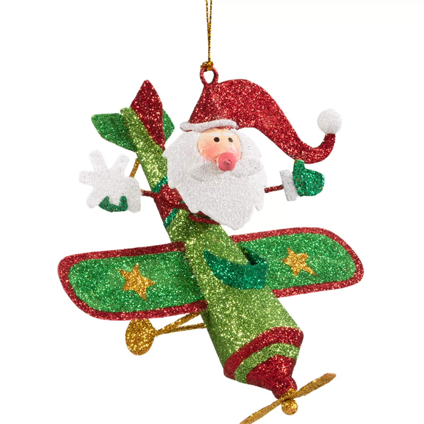 * Metal Tree Decorations>Santa Claus In Plane