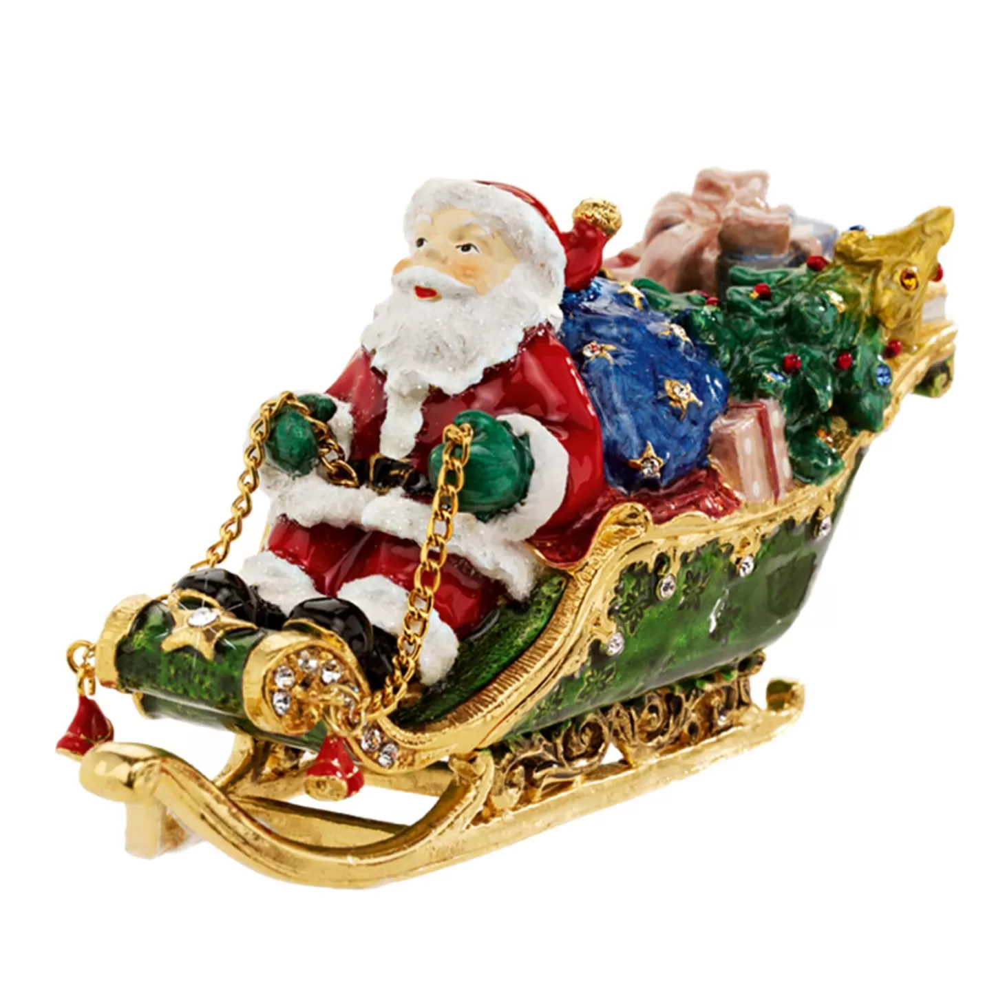 * Home Decorations>Santa Claus With Sleigh, Trinket Box