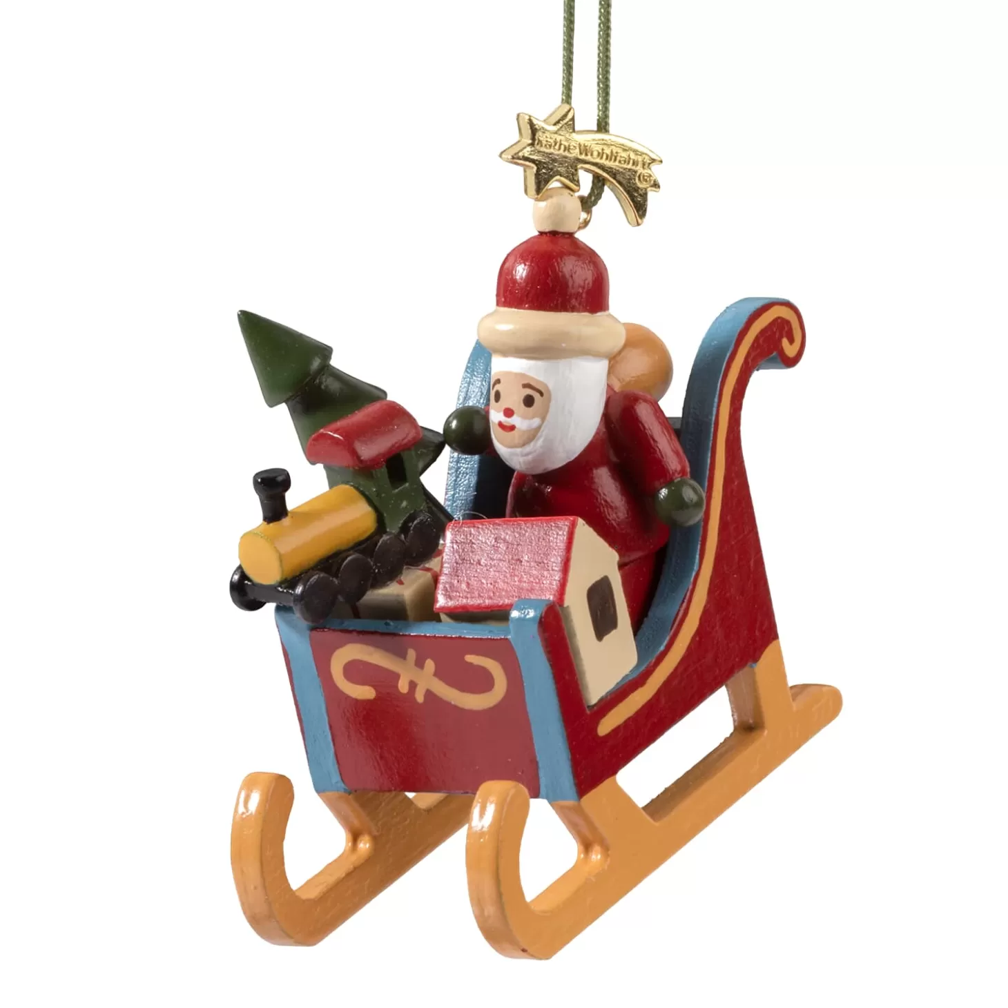 * Wood Tree Decorations>Santa In Sleigh