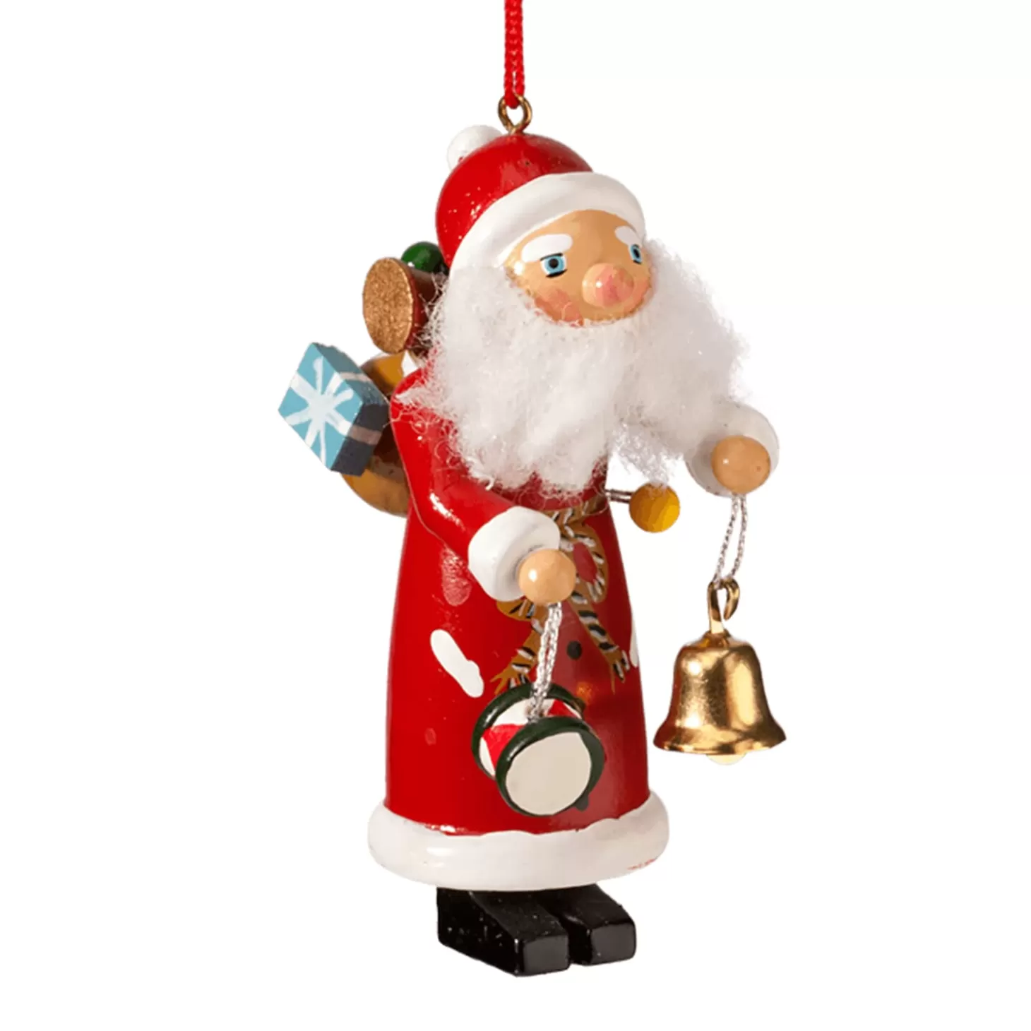 * Wood Tree Decorations>Santa With Bell And Drum