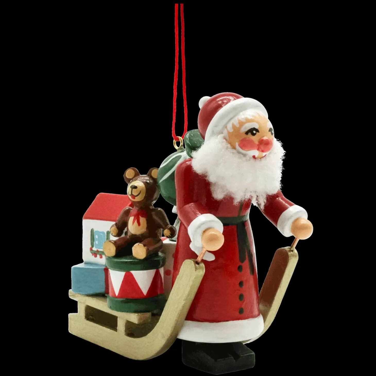 * Wood Tree Decorations>Santa With Sleigh