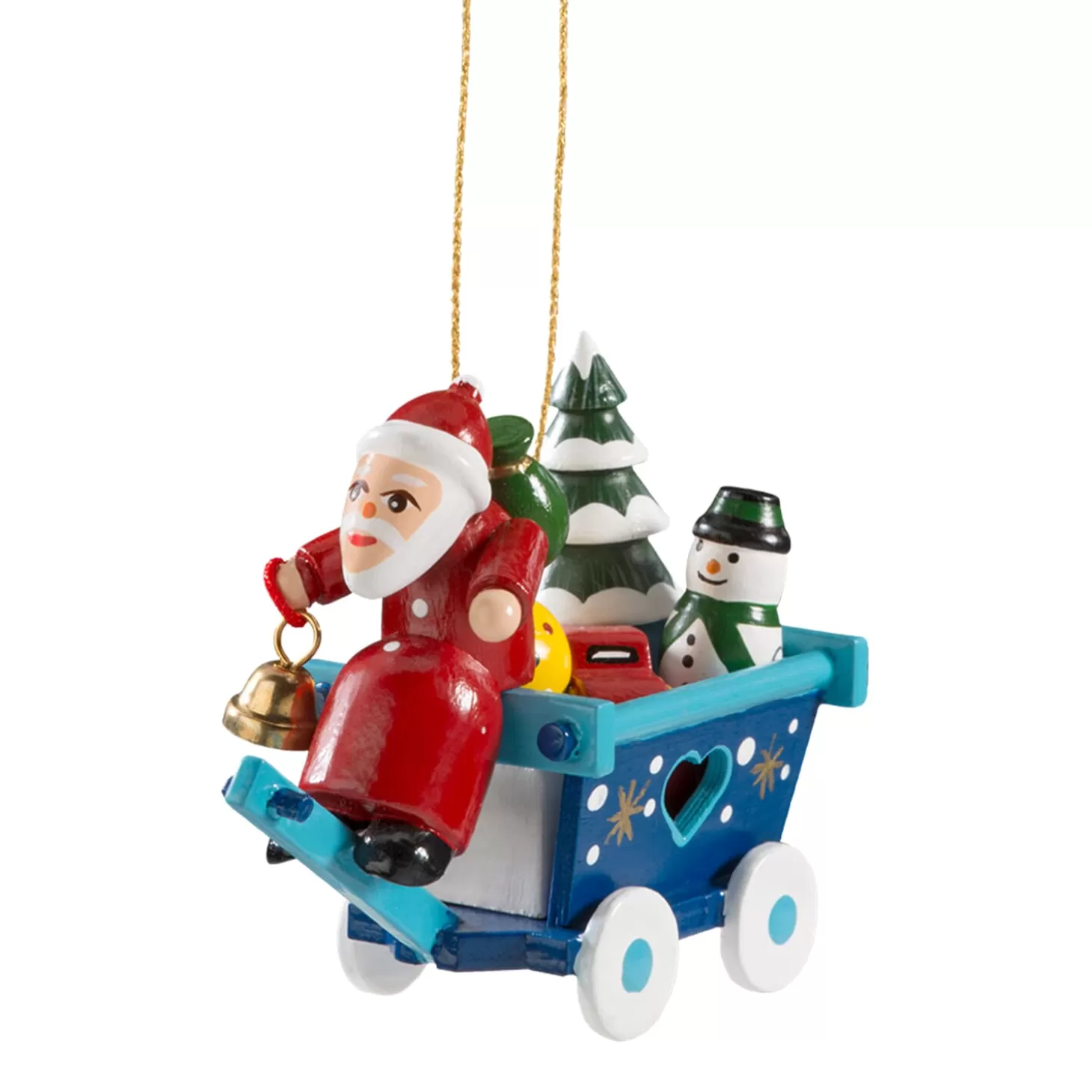 * Wood Tree Decorations>Santa's Cart