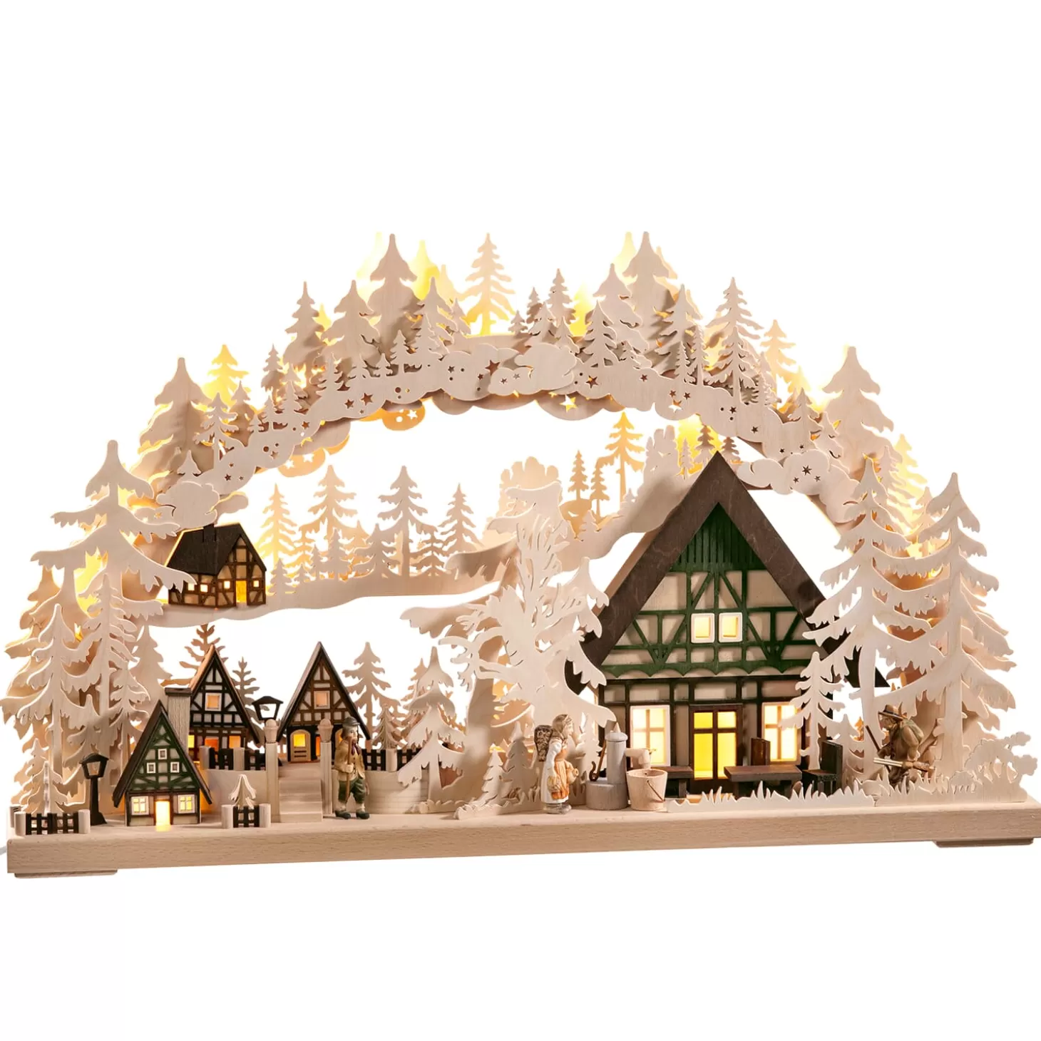 RATAGS Holzdesign Schwibbogen>Schwibbogen "Half-Timbered Village" 230V With Usb A Port