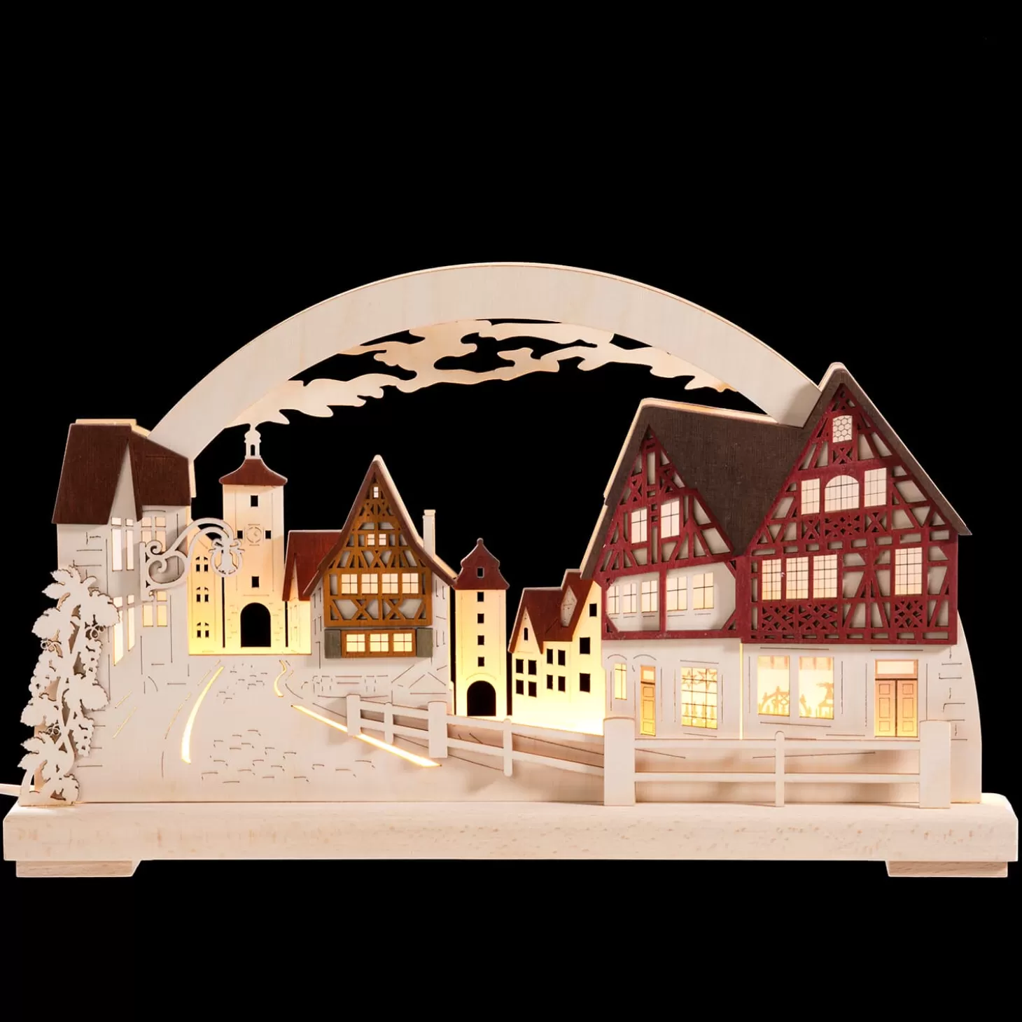 RATAGS Holzdesign Rothenburg Souvenirs>Schwibbogen "Rothenburg Plonlein" 115V With Usb A Port