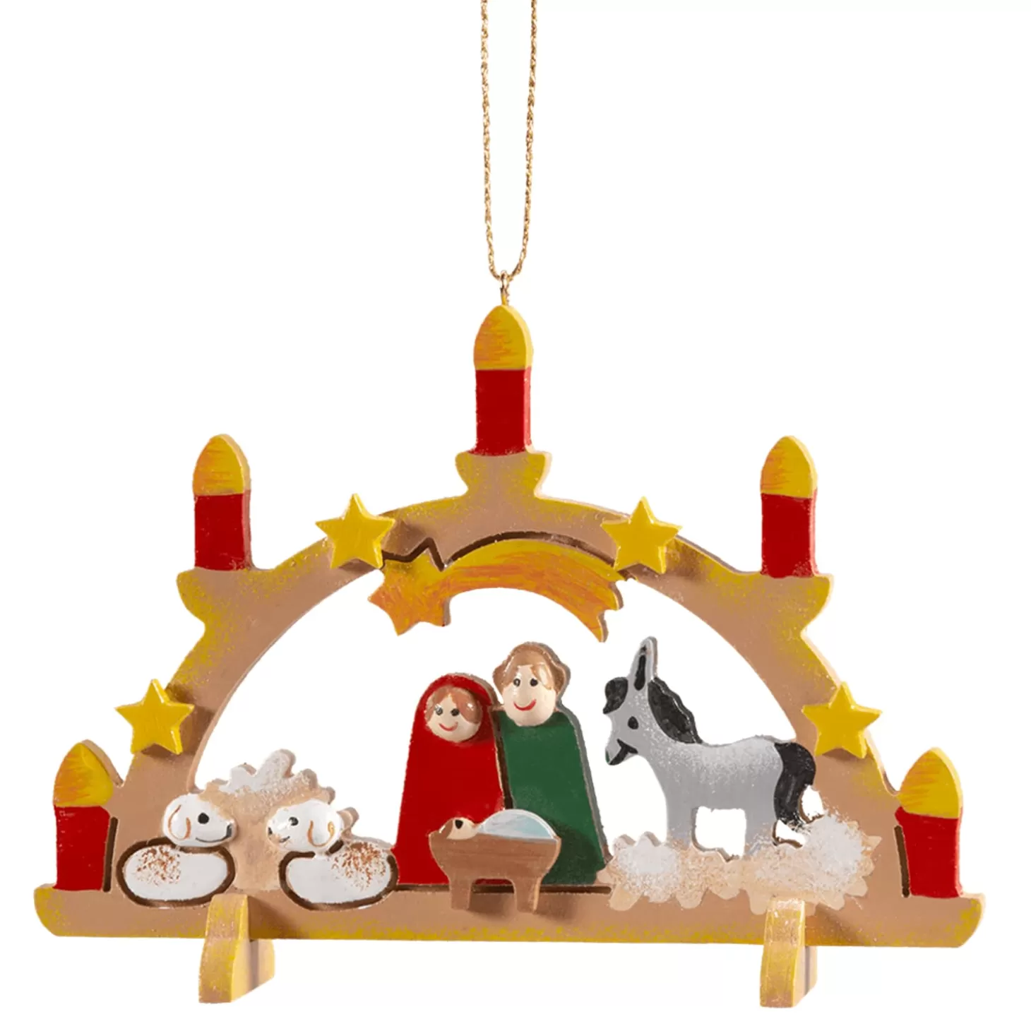 * Wood Tree Decorations>Schwibbogen With Holy Family