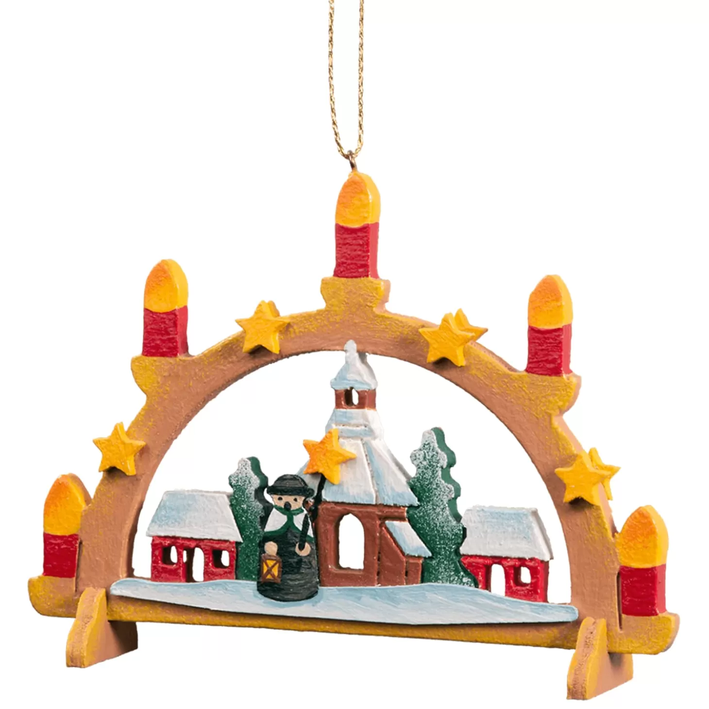 * Wood Tree Decorations>Schwibbogen With Seiffen Church